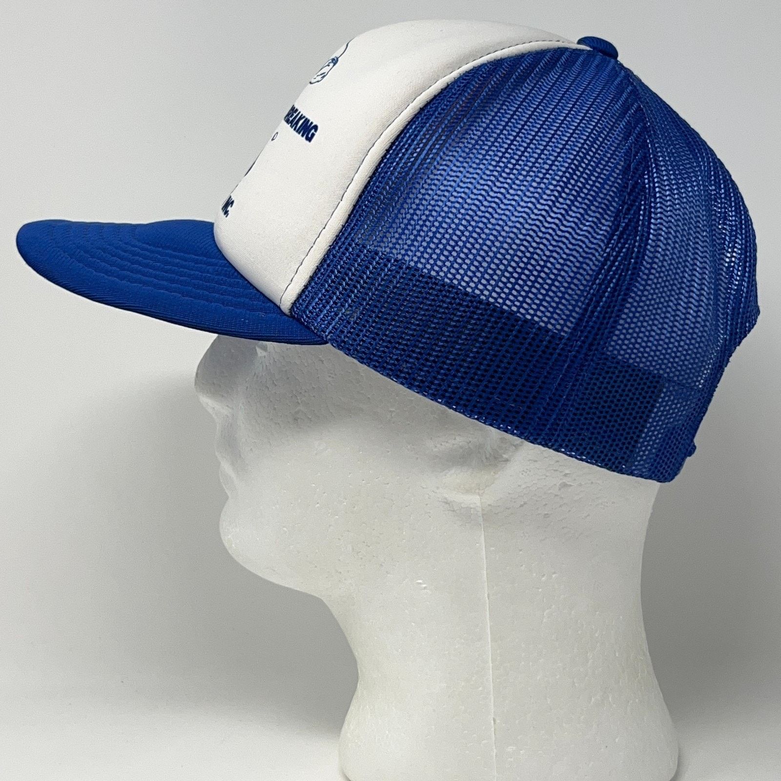 Vintage Vintage 80s Concrete Breaking Trucker Hat Baseball Cap Blue Size ONE SIZE - 8 Thumbnail