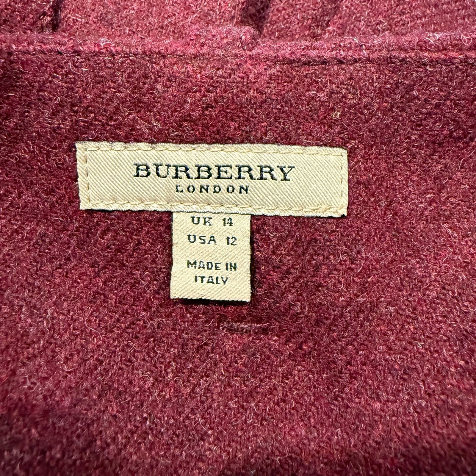 Burberry Burberry London Women’s Burgundy Wool Skirt Size 12 Size 34" / US 12 / IT 48 - 3 Thumbnail