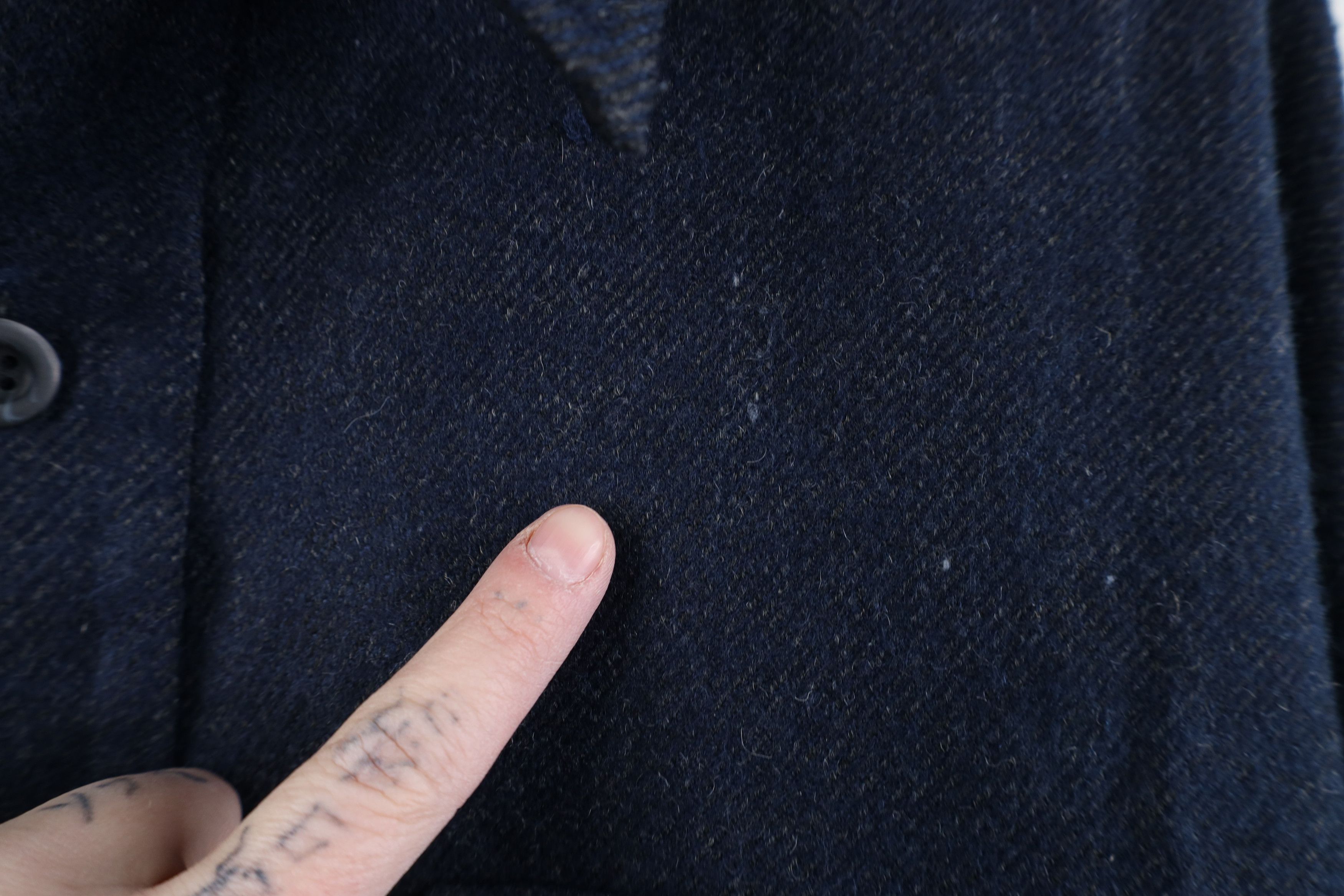 Vintage Vintage 90s Streetwear Wool Blend CPO Button Shirt Blue Size US M / EU 48-50 / 2 - 6 Thumbnail