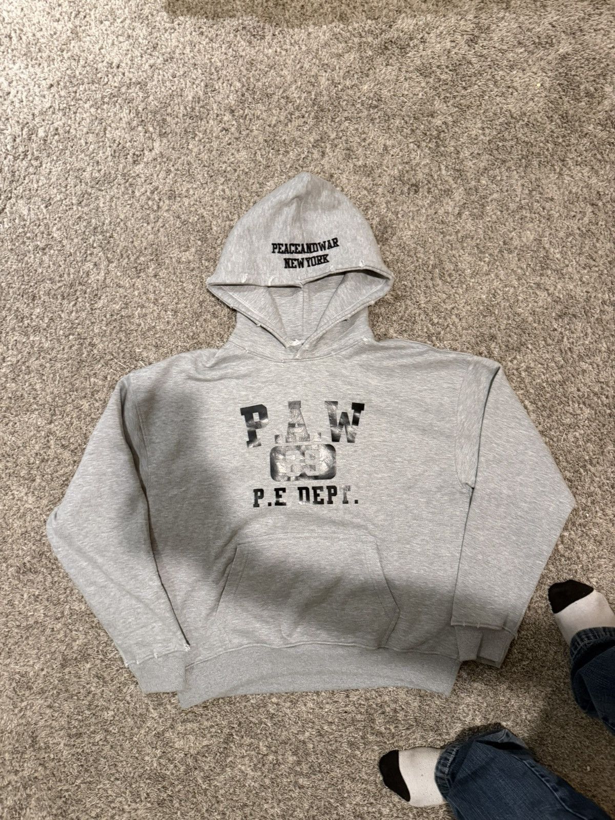 Other peace and war distressed atheltics hoodie Size US M / EU 48-50 / 2 - 2 Thumbnail