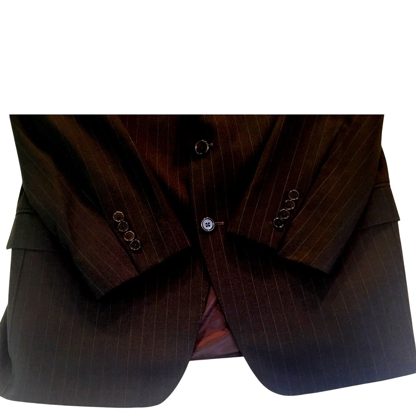 Other Jos A. Bank 44R Dark Gray Pinstripe Suit Coat Signature Gold Size 44R - 8 Thumbnail