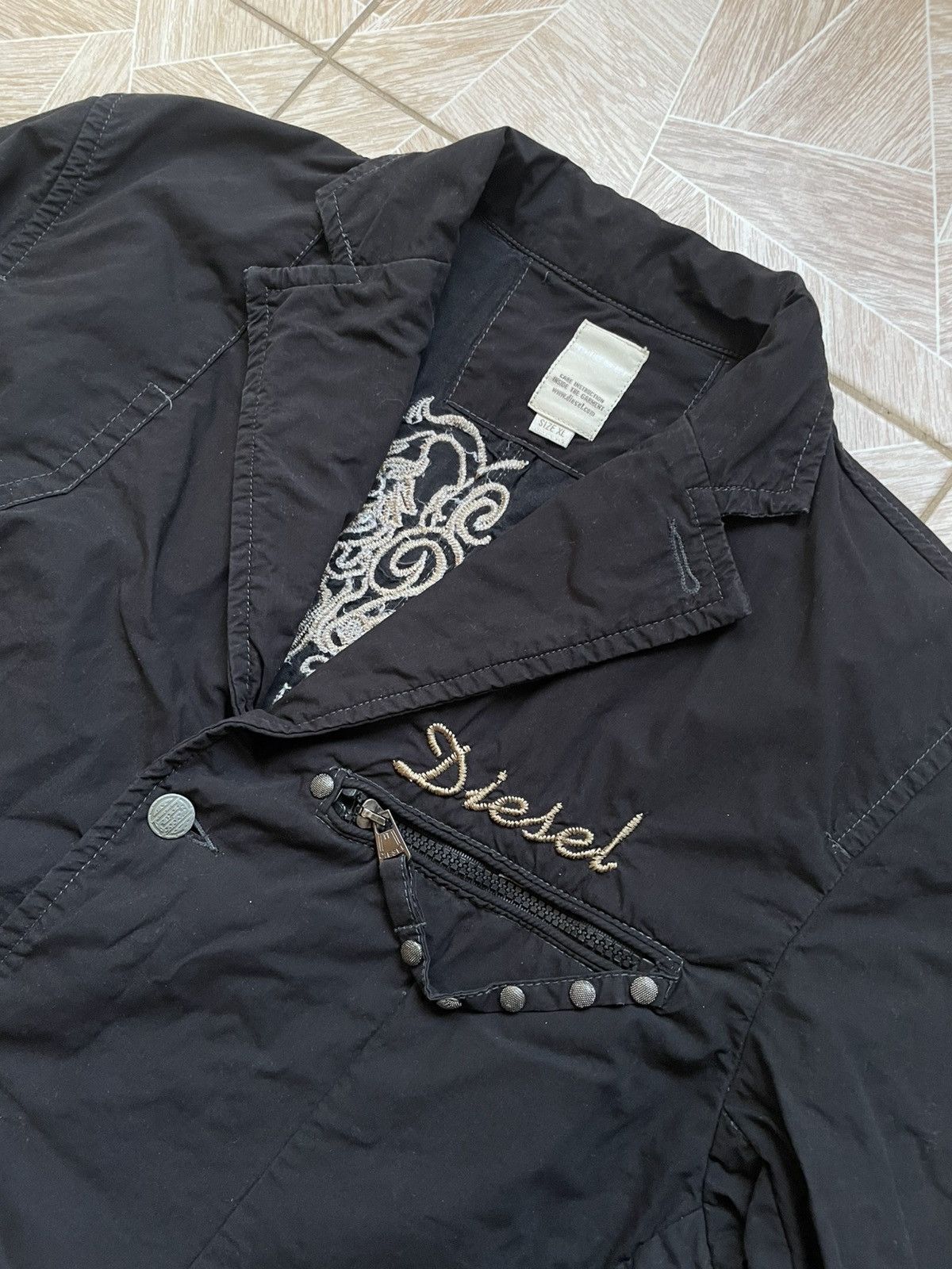 Diesel × Vintage Y2K Avant Garde Vintage Diesel Women’s Jacket Big Logo XL Size XXL / US 16-18 / IT 52-54 - 4 Thumbnail
