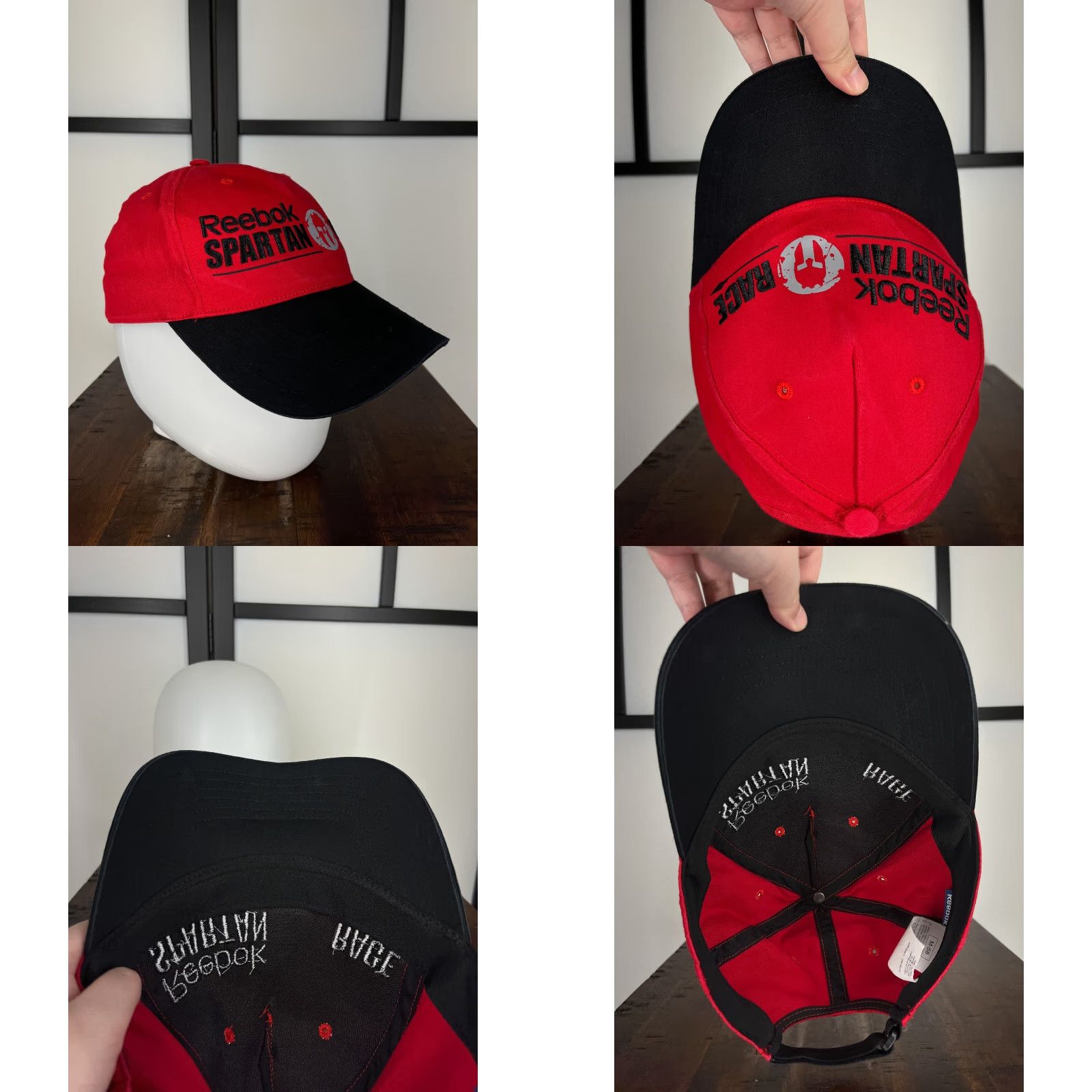 Reebok VINTAGE Reebok Hat Cap Baseball One Size Red Cotton Twill Obstacle Course Race Logo Adjustable Unisex Adults Size ONE SIZE - 8 Thumbnail
