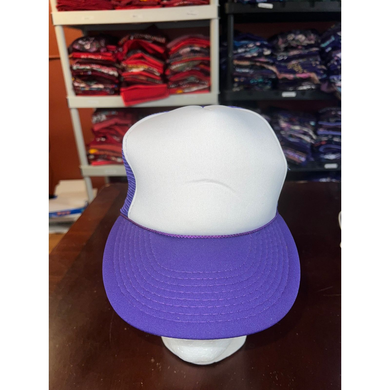 Vintage Vintage White Purple Hat Trucker Headwear Blank Snapback 90s Size ONE SIZE - 2 Thumbnail