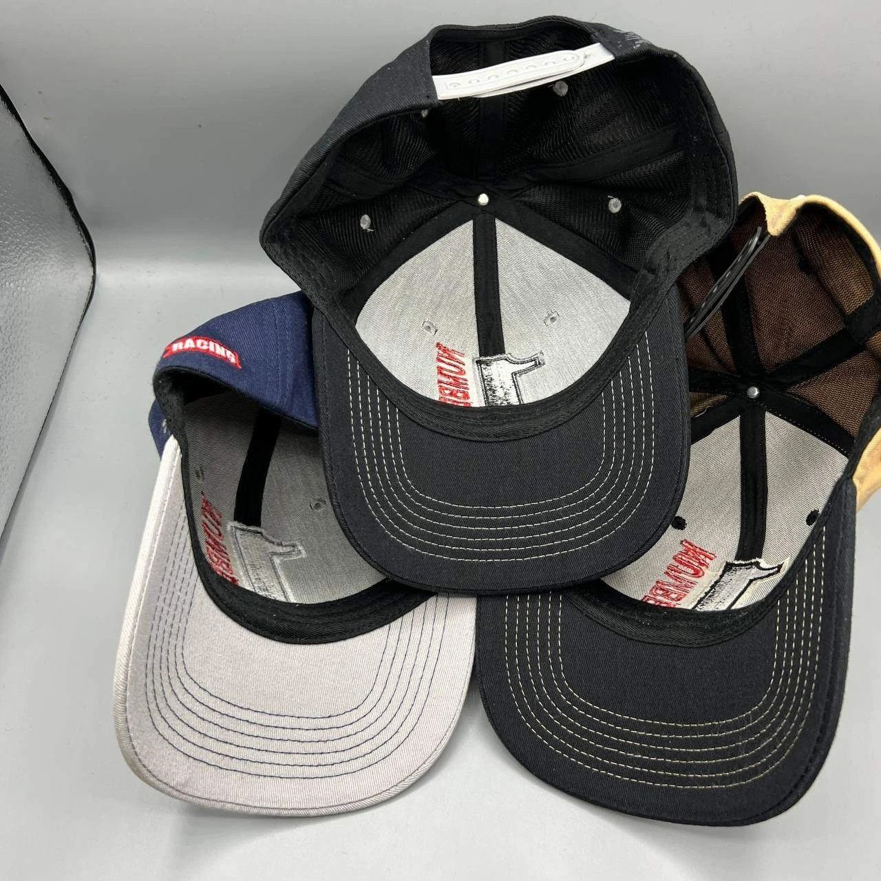 The Unbranded Brand Lot of 3 Number 1 Racing Hat Men Navy Black Beige Snap Back Size ONE SIZE - 2 Thumbnail