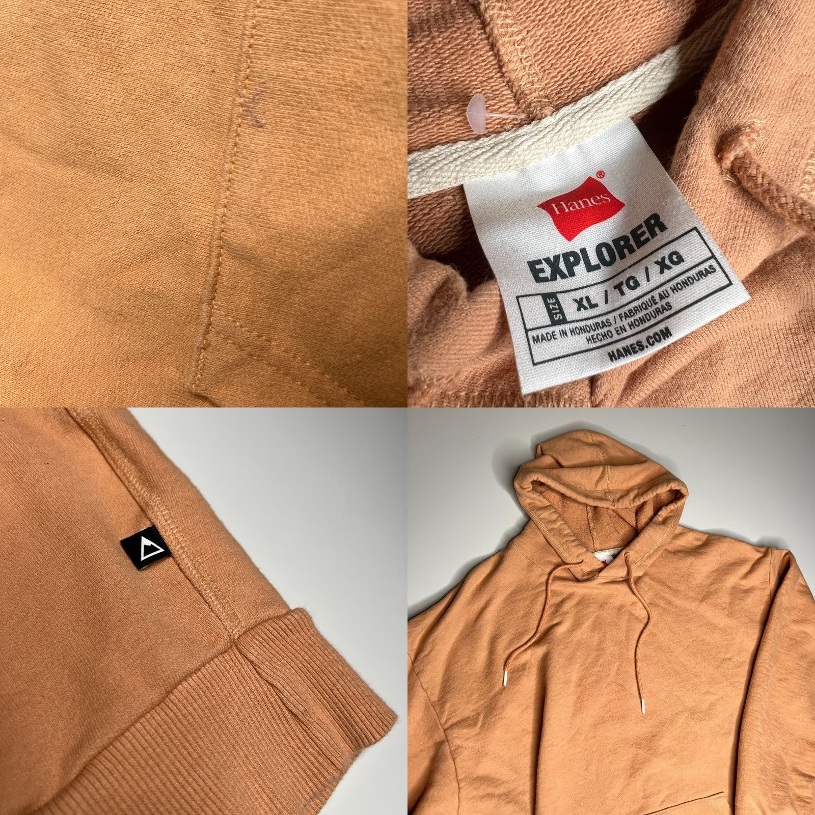 Hanes VINTAGE Hanes Explorer Hoodie Men’s XL Tan Brown Pullover Sweatshirt Kangaroo Pocket 90s Grunge Skate Faded Size US XL / EU 56 / 4 - 8 Thumbnail