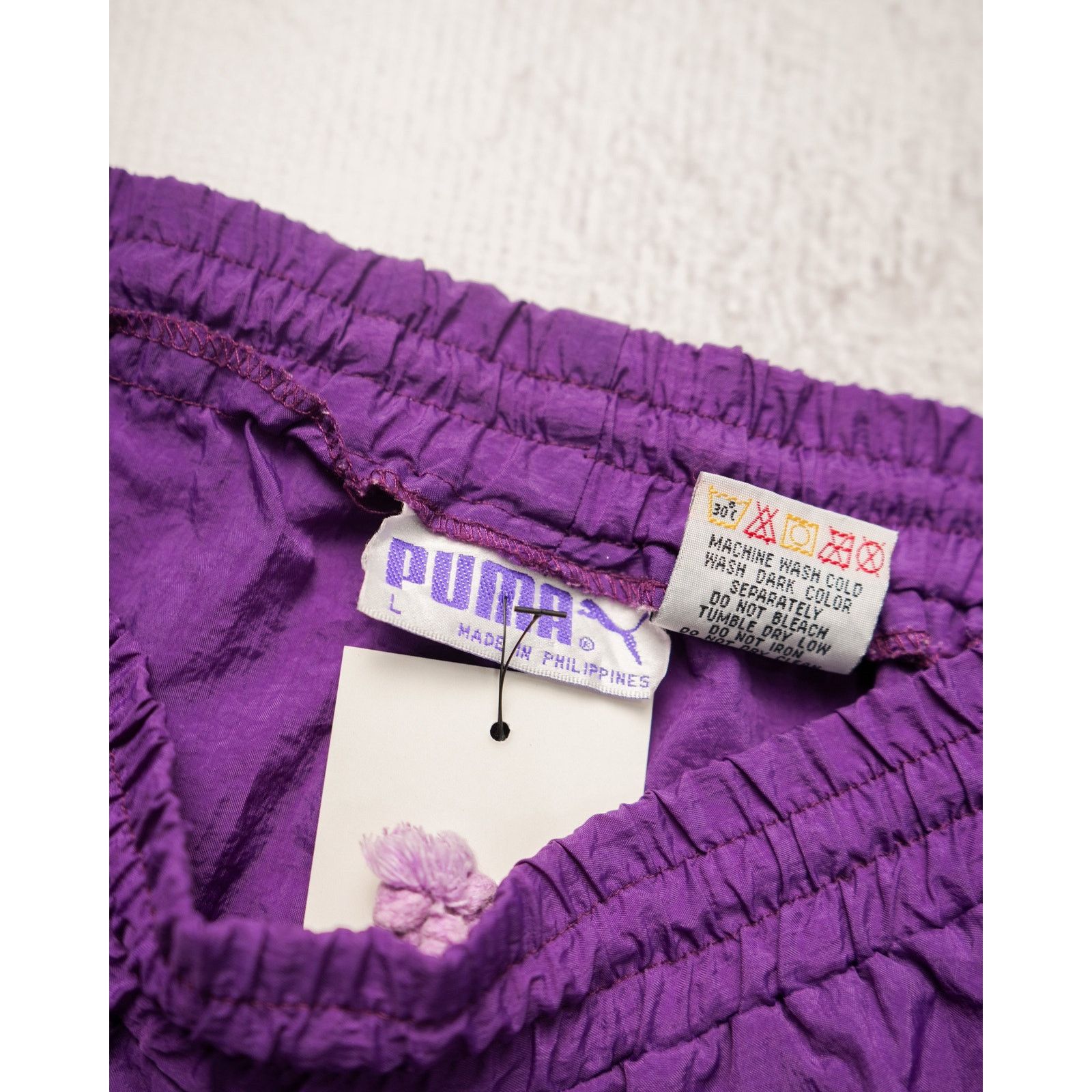 Puma Vintage 90s Puma Purple Cuffed Track Pants - Women's Large Size 28" / US 6 / IT 42 - 3 Thumbnail