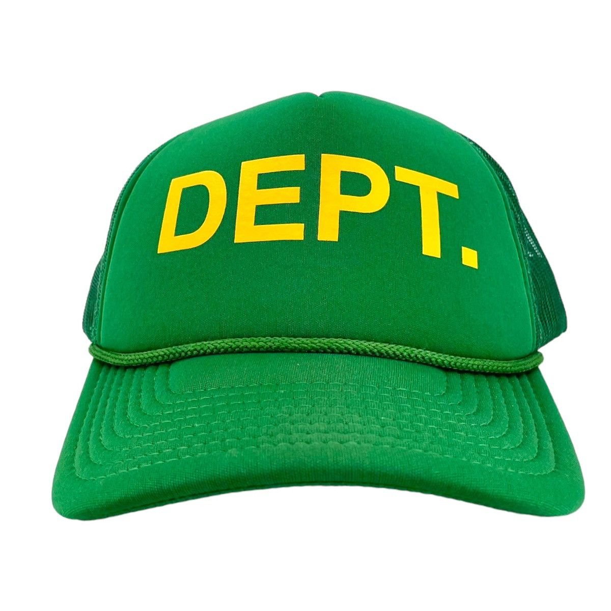 image of Gallery Dept Gallery Department Dept. Logo Trucker Hat Green Yellow, Men's