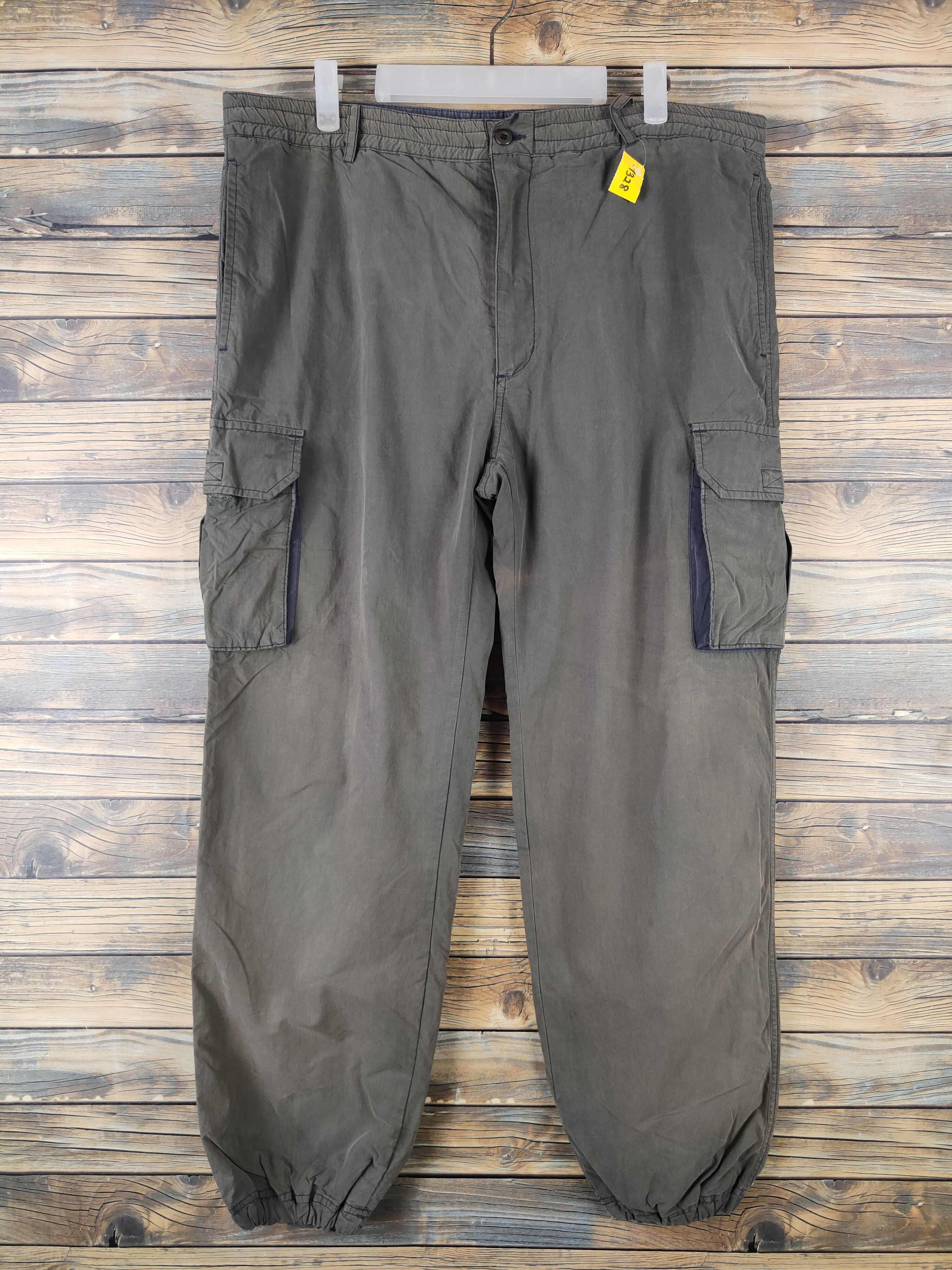 Japanese Brand DL Japanese Brand Olive Faded Multipocket Cargo Pants #1328 Size US 33 - 1 Thumbnail