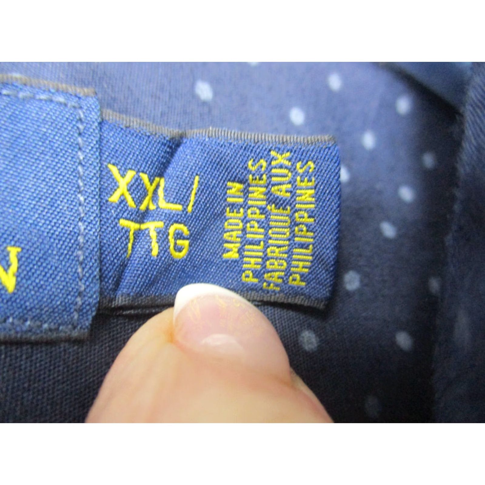 Polo Ralph Lauren Polo Ralph Shirt XXL Blue Dot Long Sleeve Slim Fit Button-Up Shirt Mens Class ic Polo Ralph Lauren Slim Fit Dot Blue Long Sleeve Shirt Size US XXL / EU 58 / 5 - 4 Thumbnail