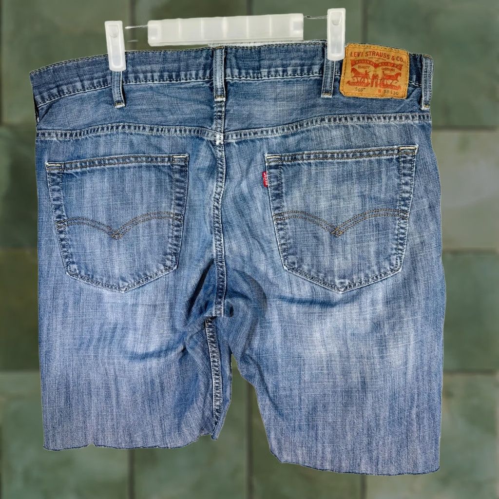 CO Levi Strauss & Co Denim Jean Bermuda Shorts Mens 38 Blue Cutoff Raw Hem 5-Pocket Zipper Button Denim Cotton Shorts Size US 38 / EU 54 - 1 Thumbnail