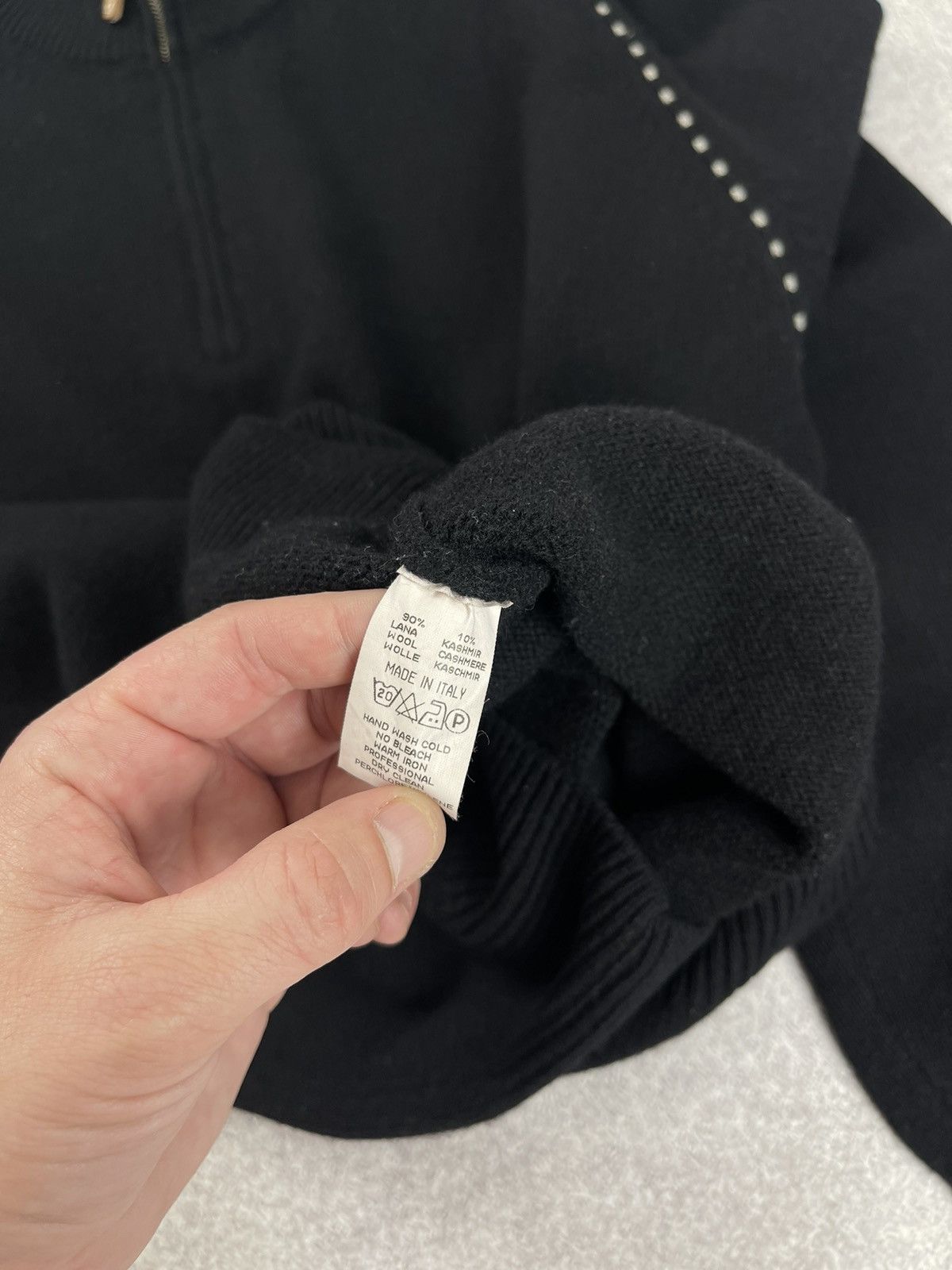 Gran Sasso × Vintage Vintage Gran Sasso Wool / Cashmere 1/3 Zip Knit Sweater Size US M / EU 48-50 / 2 - 8 Thumbnail