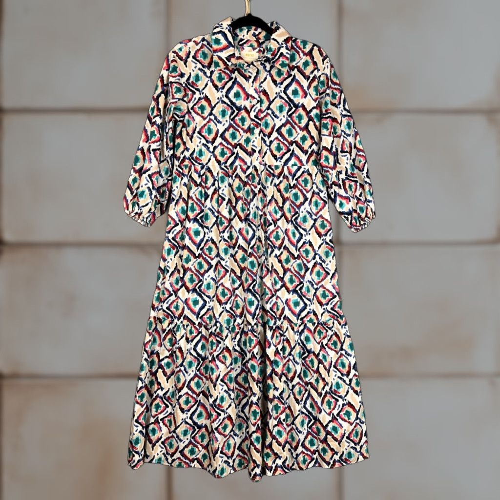 blush floral midi dress Pink Print Midi Ivory Casual Dress with Shoulder Ties Ivory Blush Floral / XLarge