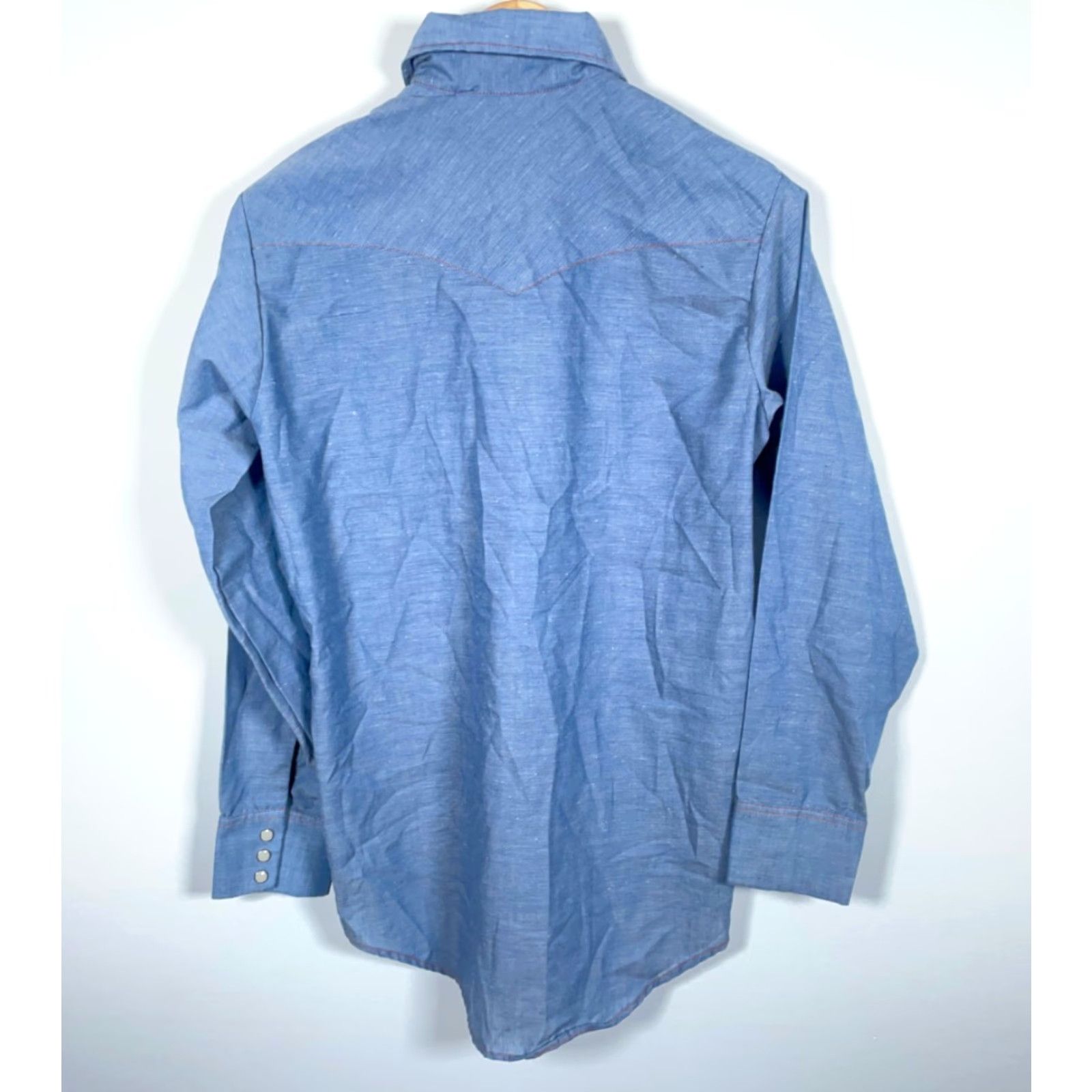 Vintage VINTAGE Big Mac Western Chambray Shirt Men's M Blue Lightweight Pearl Snap Shirt Size US M / EU 48-50 / 2 - 2 Thumbnail