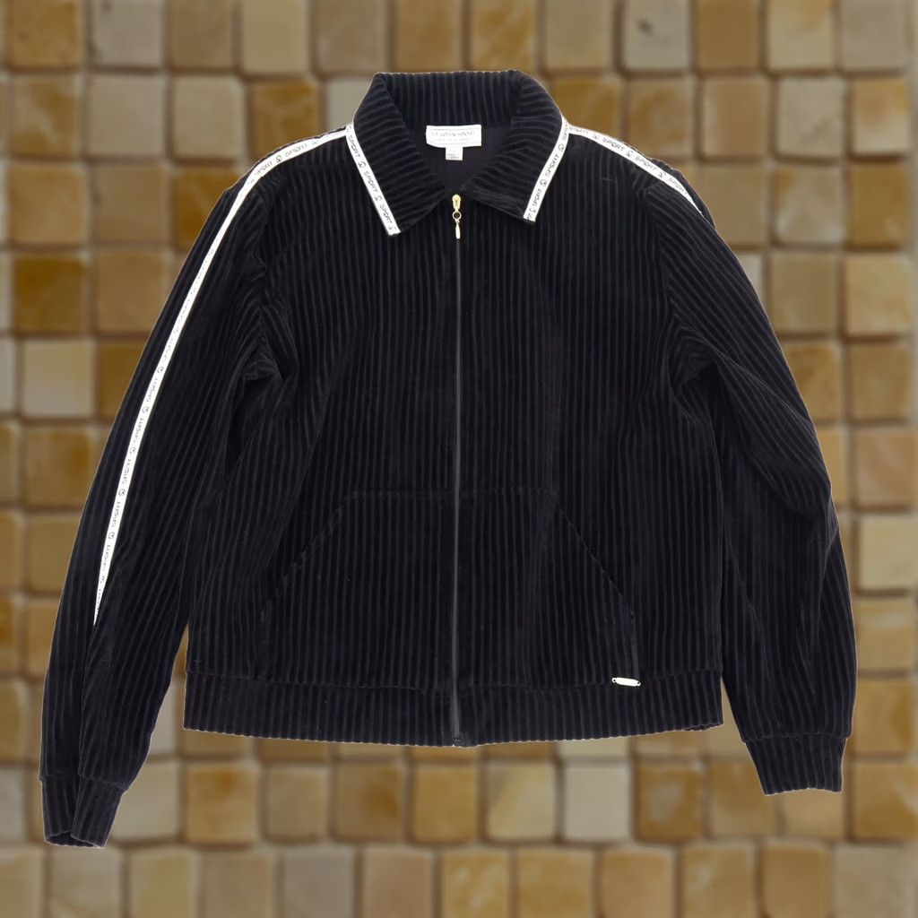 St. John St John Sport Women's Striped Black Jacket Full Zip WSTJS48770 Sz S Size S / US 4 / IT 40 - 1 Thumbnail
