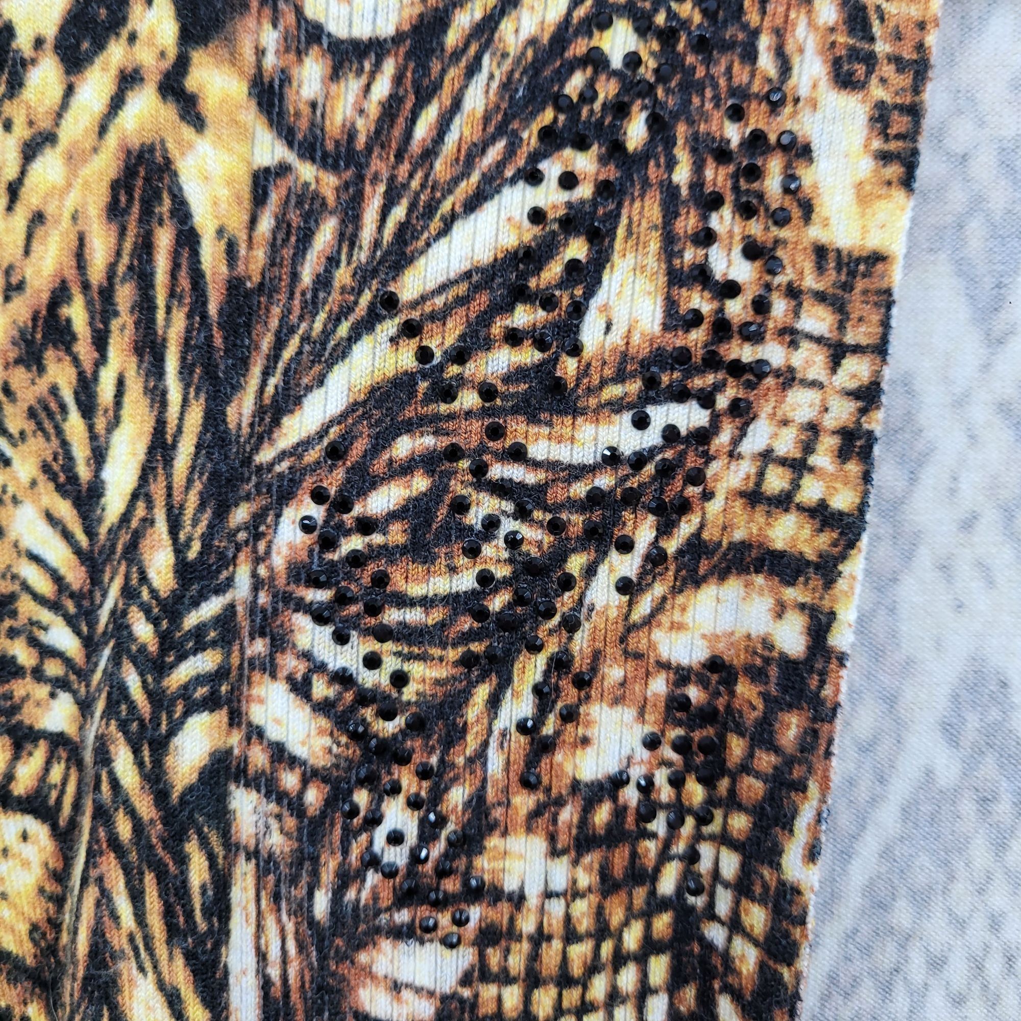 Vintage Vintage Alberto Makali Artsy Snake Open Cardigan L Golden Du Size L / US 10 / IT 46 - 6 Thumbnail