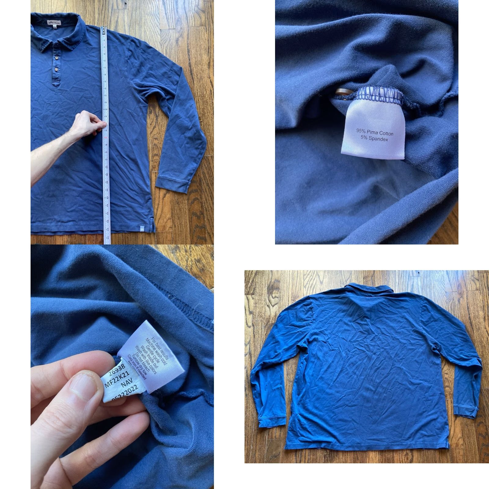 Peter Millar Peter Millar Polo Shirt Mens 2XL Jersey Long Sleeve Pima Cotton Navy Blue Classic Casual Golf Men's Size US XXL / EU 58 / 5 - 8 Thumbnail