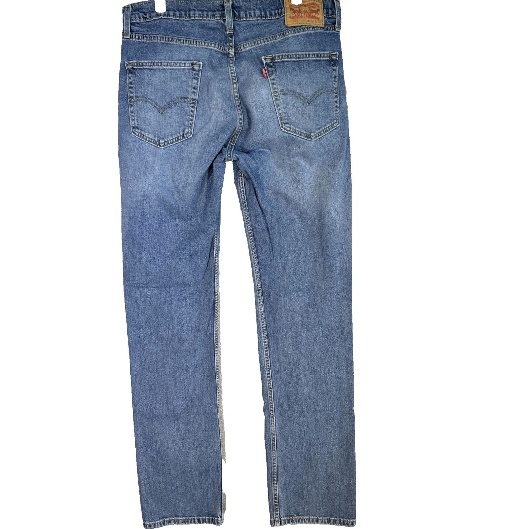 Levi's VINTAGE Levi's 514 Jeans Mens 34x34 Blue Denim Straight Leg Whiskered Classic Pants 90s Size US 34 / EU 50 - 2 Thumbnail