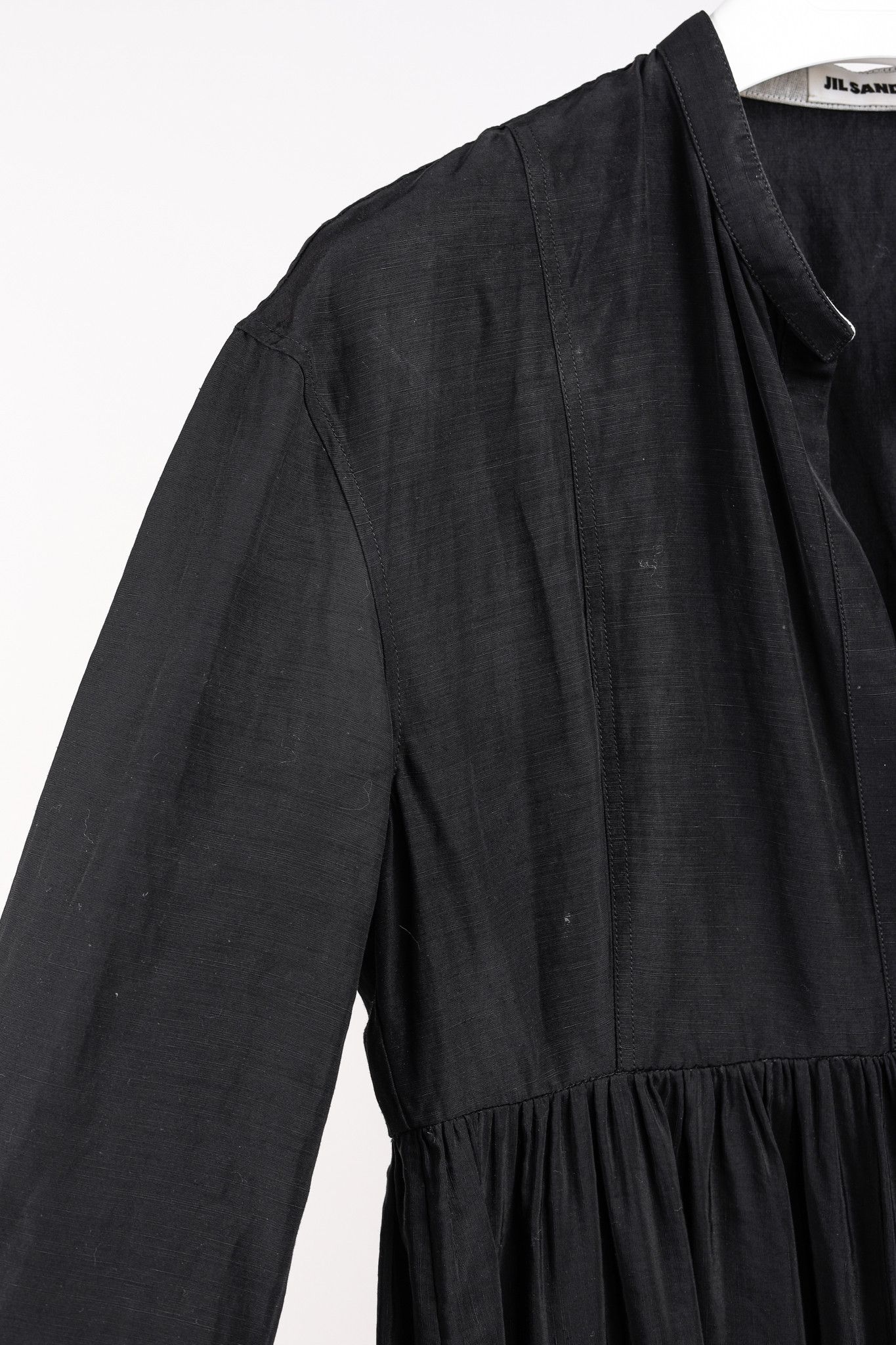 Jil Sander Jil Sander 2020 Black Linen Washi Paper Trim Maxi Dress Size L / US 10 / IT 46 - 5 Thumbnail
