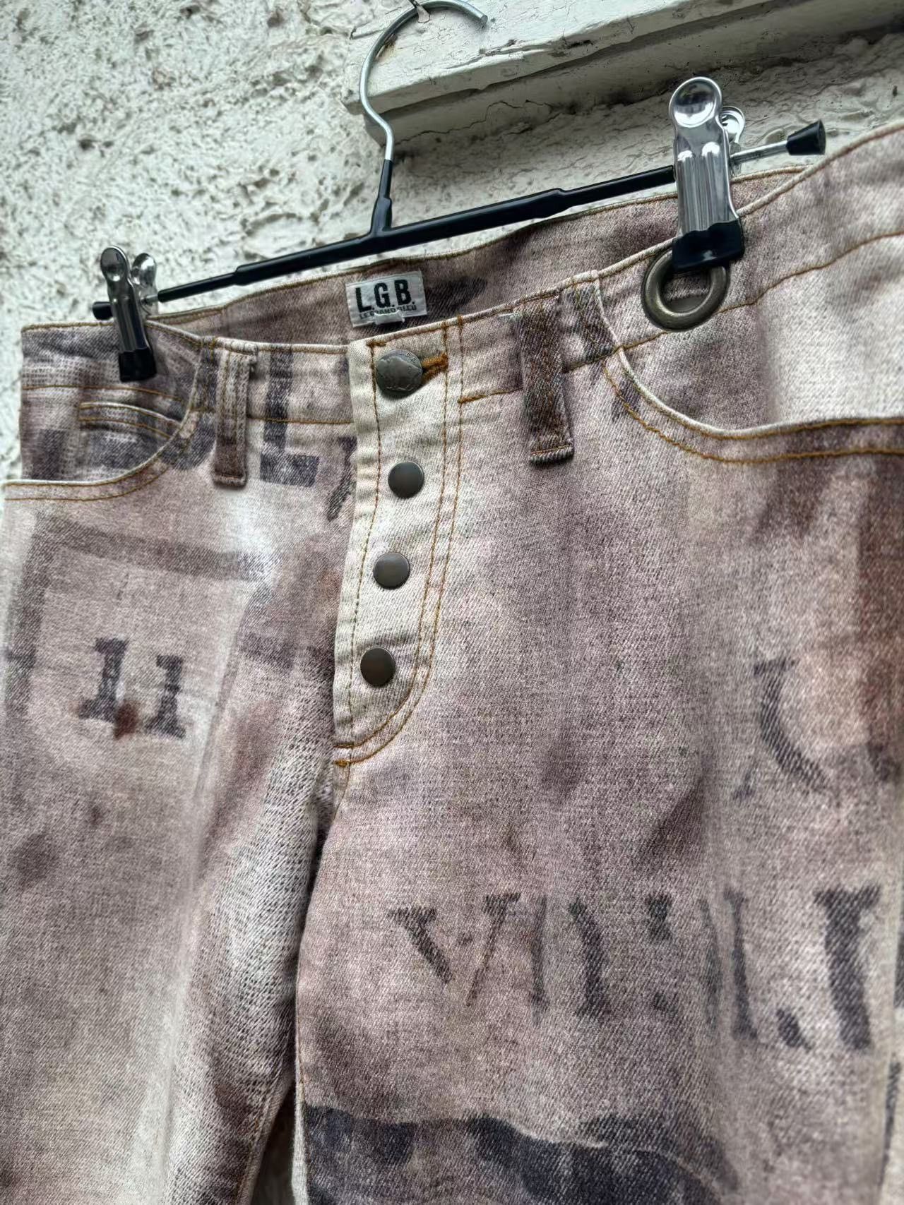 Japanese Brand × Le Grande Bleu (L.G.B.) l.g.b. japanese brand vhs print distressed denim pants Size 29" - 4 Thumbnail
