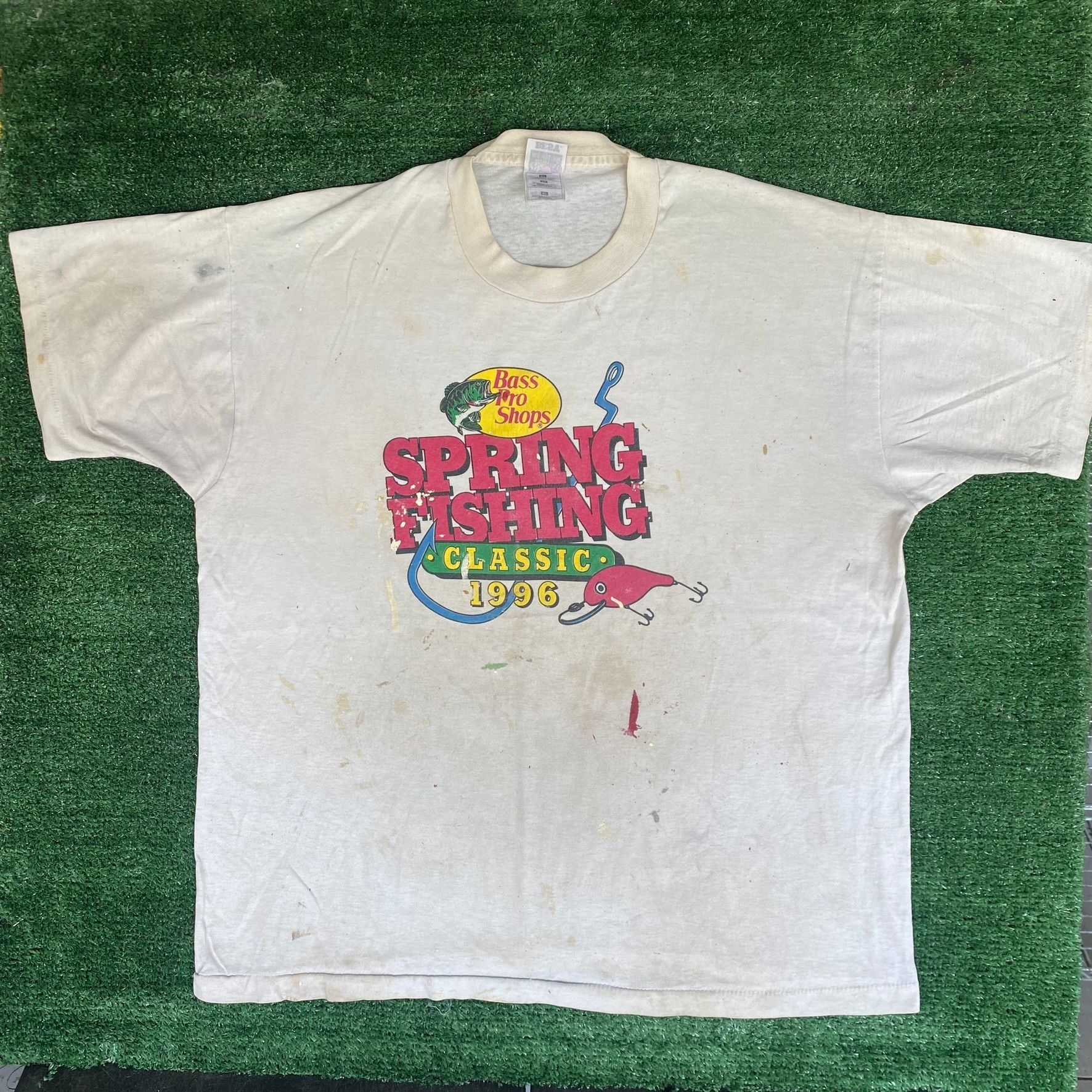 Bass Pro Shops Vintage 90s Bass Pro Shops Shirt Fishing Logo Thrashed Tee Size US XL / EU 56 / 4 - 1 Thumbnail