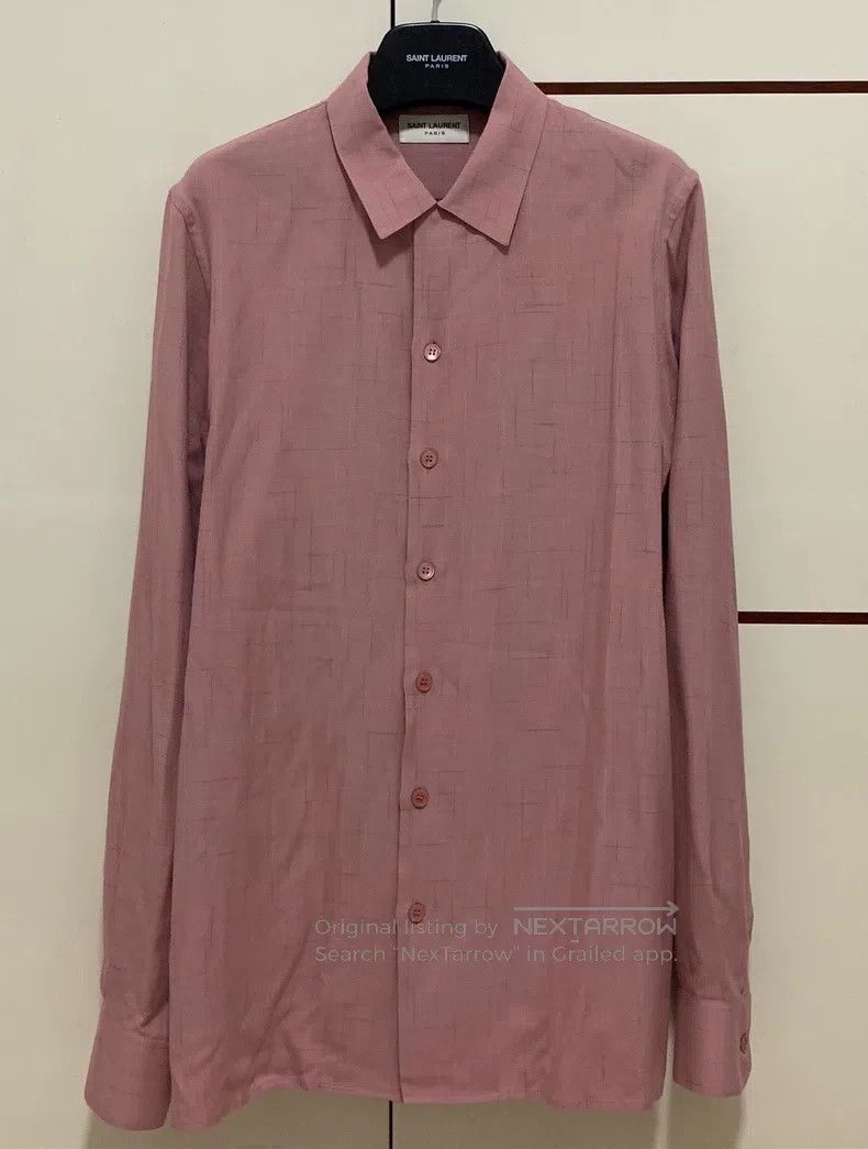 Saint Laurent Paris Saint Laurent Paris size 39 Pink Cuban collar bamboo shirt Size US S / EU 44-46 / 1 - 1 Thumbnail