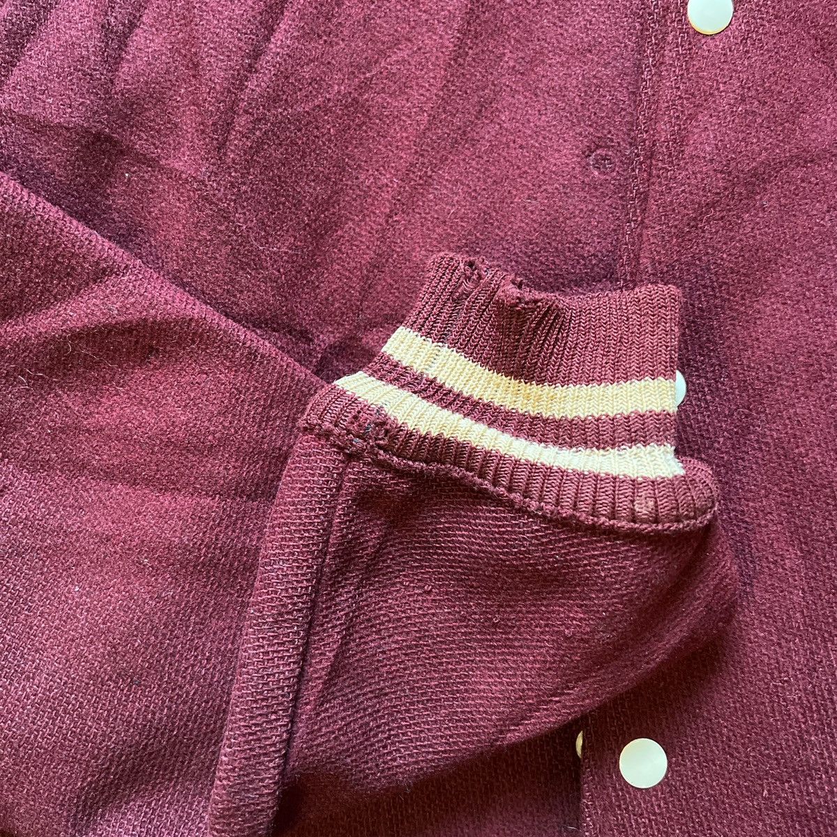 Vintage Vintage Maroon 60’s Varsity Jacket Size US L / EU 52-54 / 3 - 3 Thumbnail