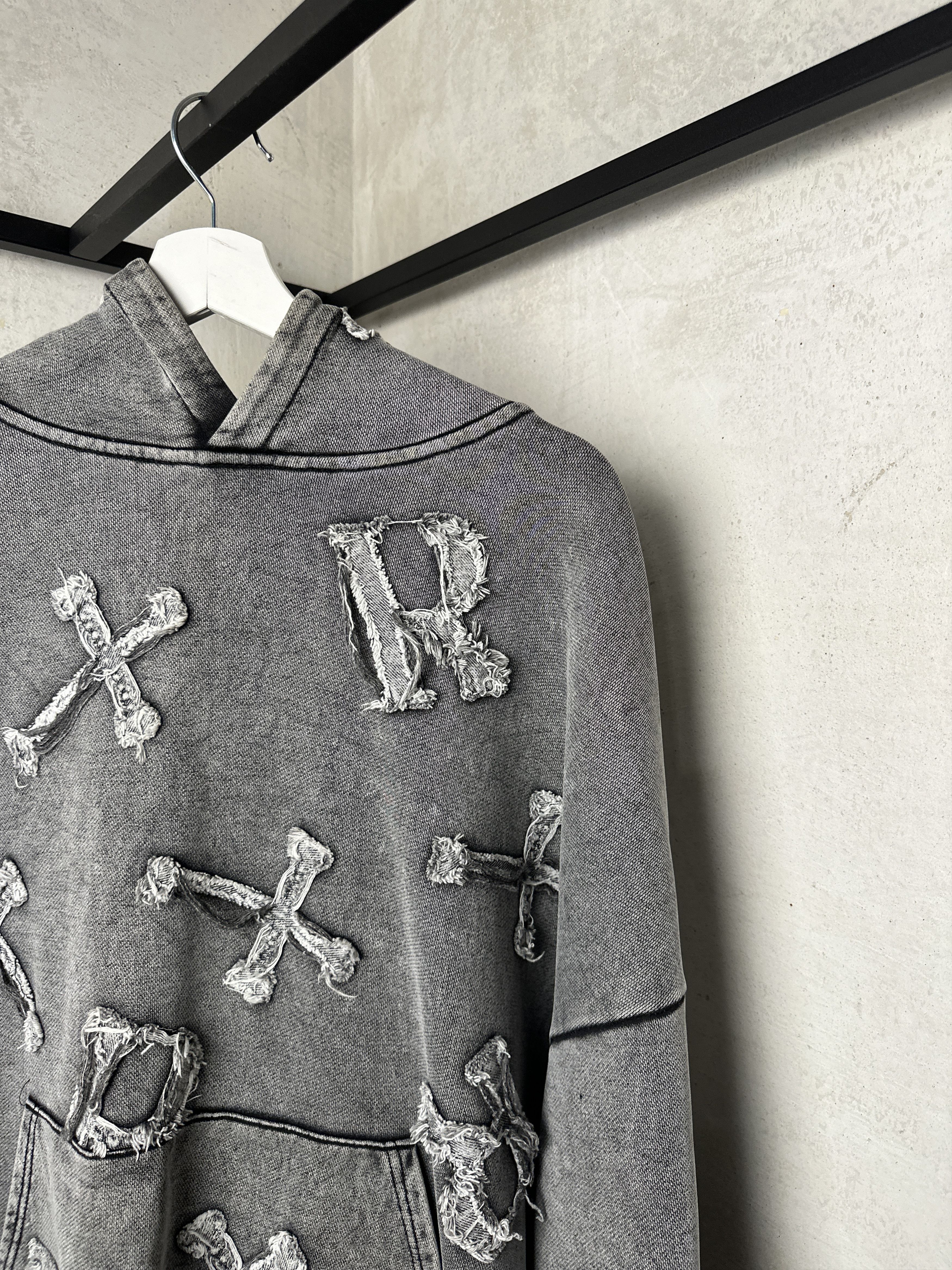 Racer Worldwide RARE Racer Worldwide Patch Cross Washed Grey Hoodie Size US XL / EU 56 / 4 - 2 Thumbnail