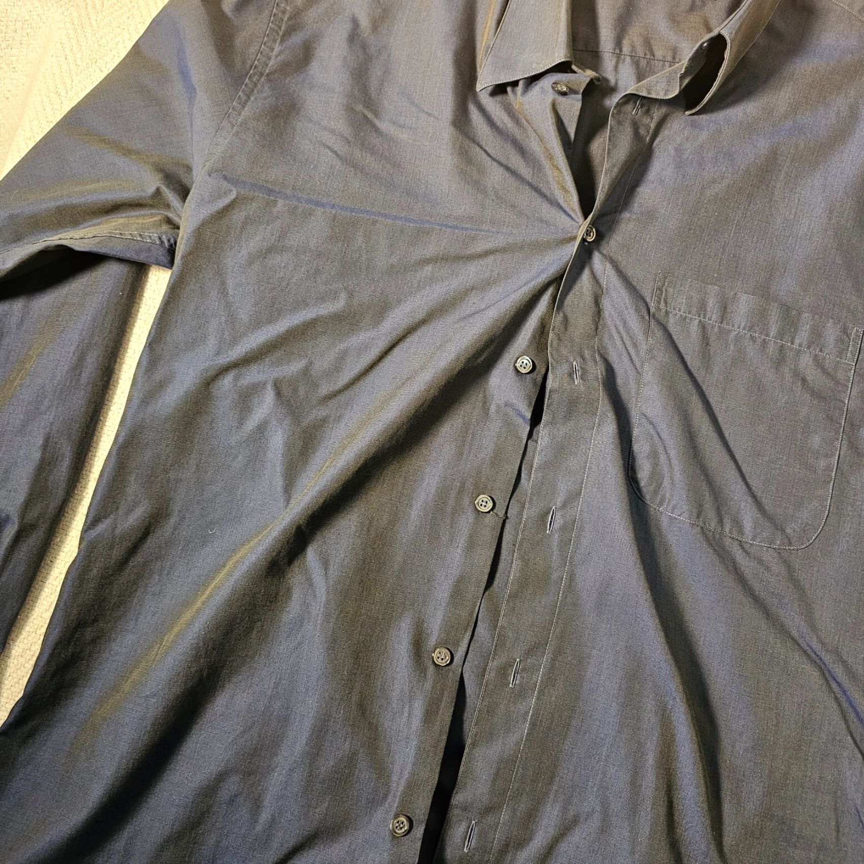 Vintage VINTAGE Bachrach Shirt — Button-Front Dress Shirt, Long Sleeve, 16, Blue, Cotton, Mens, Classic Fit Size 42R - 5 Thumbnail