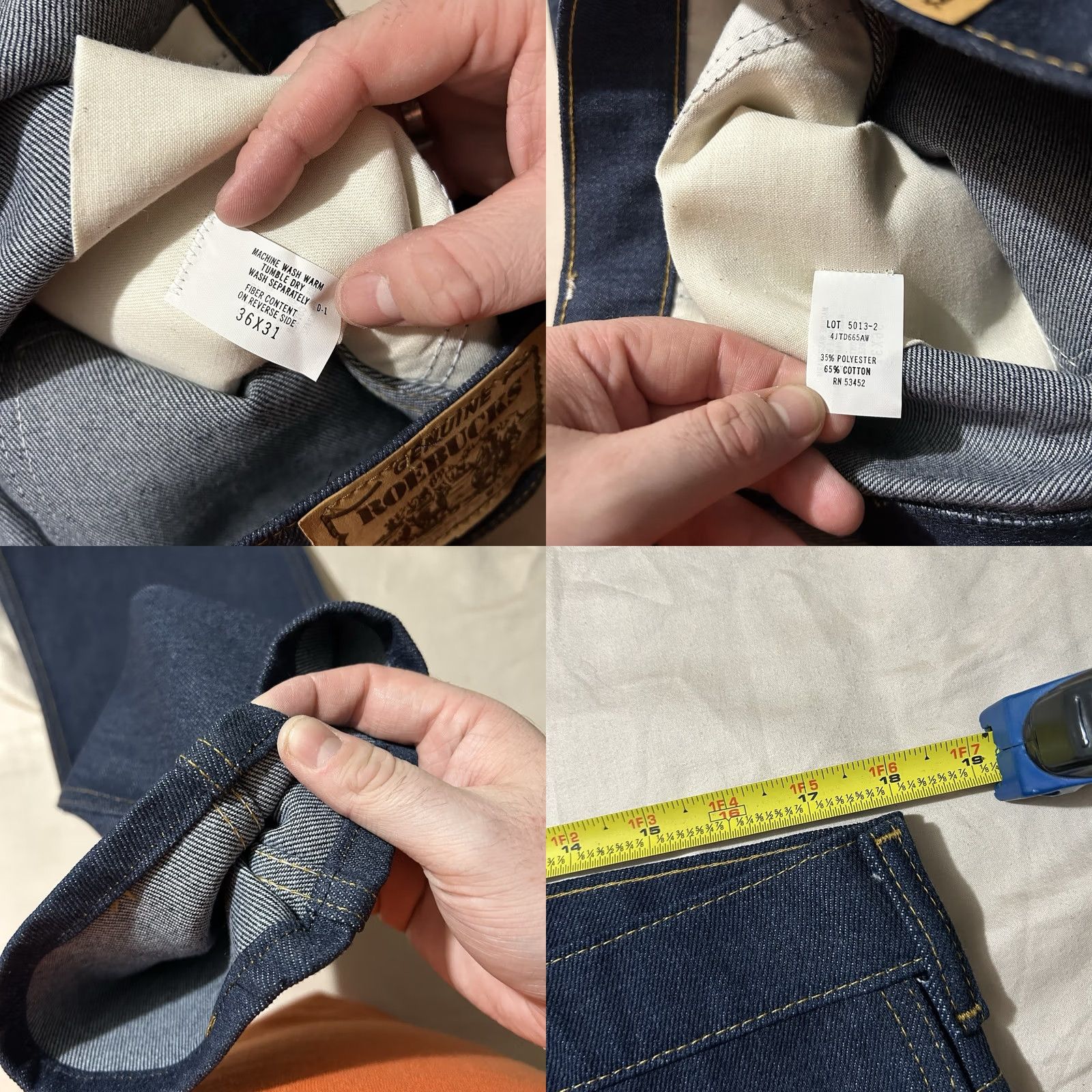 Vintage VINTAGE Roebuck’s Dark Wash Flare Bootcut Jeans 36X31 Jeans Men 36 Blue Bootscut 70s Mens Size US 36 / EU 52 - 8 Thumbnail
