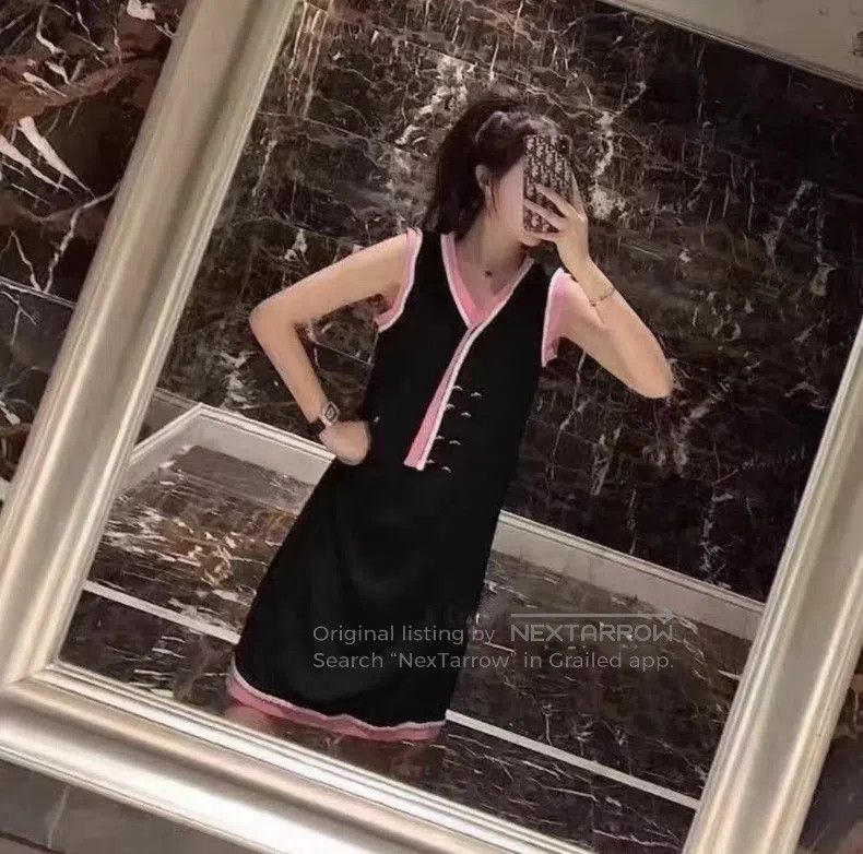 Gucci Gucci Pink-bordered black sleeveless dress Size XS / US 0-2 / IT 36-38 - 9 Thumbnail