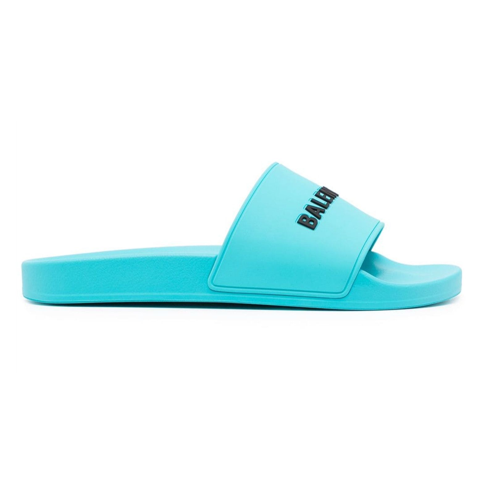 Balenciaga Balenciaga Turquoise Logo Slide Pool Sandal Flip Flop 43 10 Size US 10 / EU 43 - 1 Thumbnail
