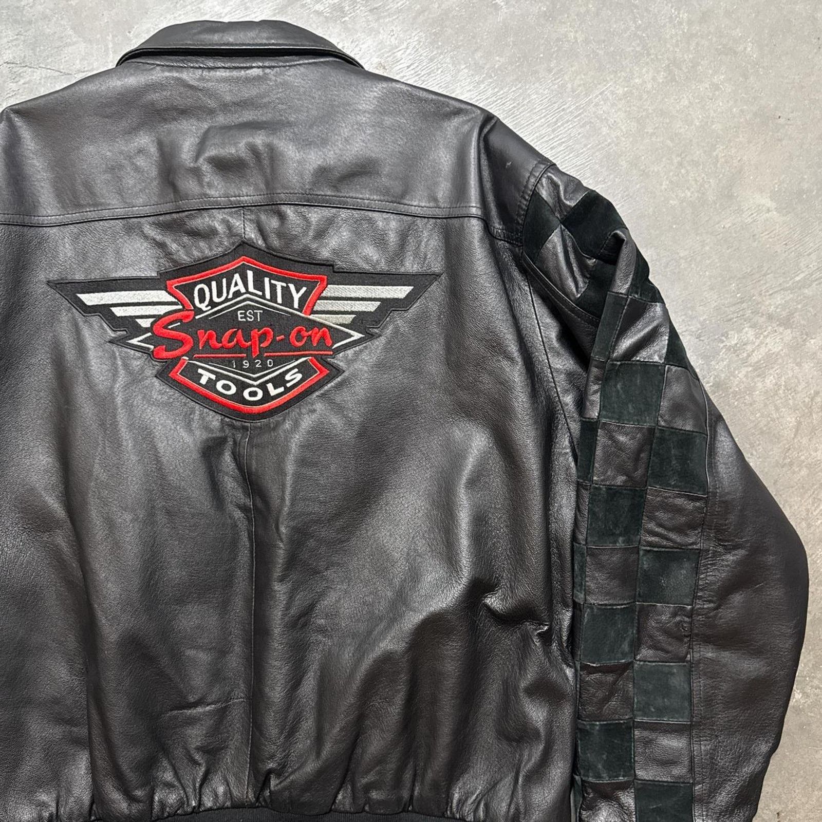 Vintage Vintage 90s Snap On Tools Racing Leather Jacket Size US XL / EU 56 / 4 - 2 Thumbnail
