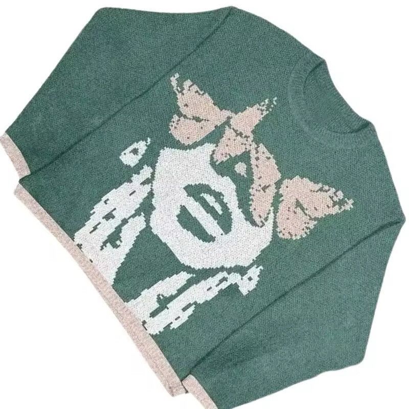 Designer × Japanese Brand Unisex Butterfly Printed Round Neck Knitted Sweater Size US XL / EU 56 / 4 - 2 Thumbnail