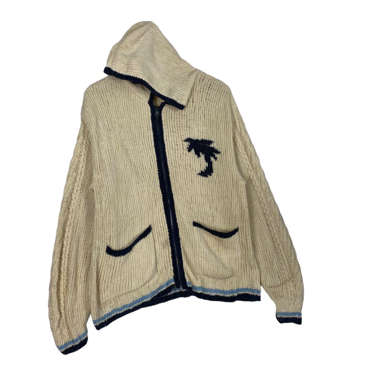 Quiksilver Vintage 80s Local Motion Knit Sweater Zipper Hoodie Size US L / EU 52-54 / 3 - 3 Thumbnail