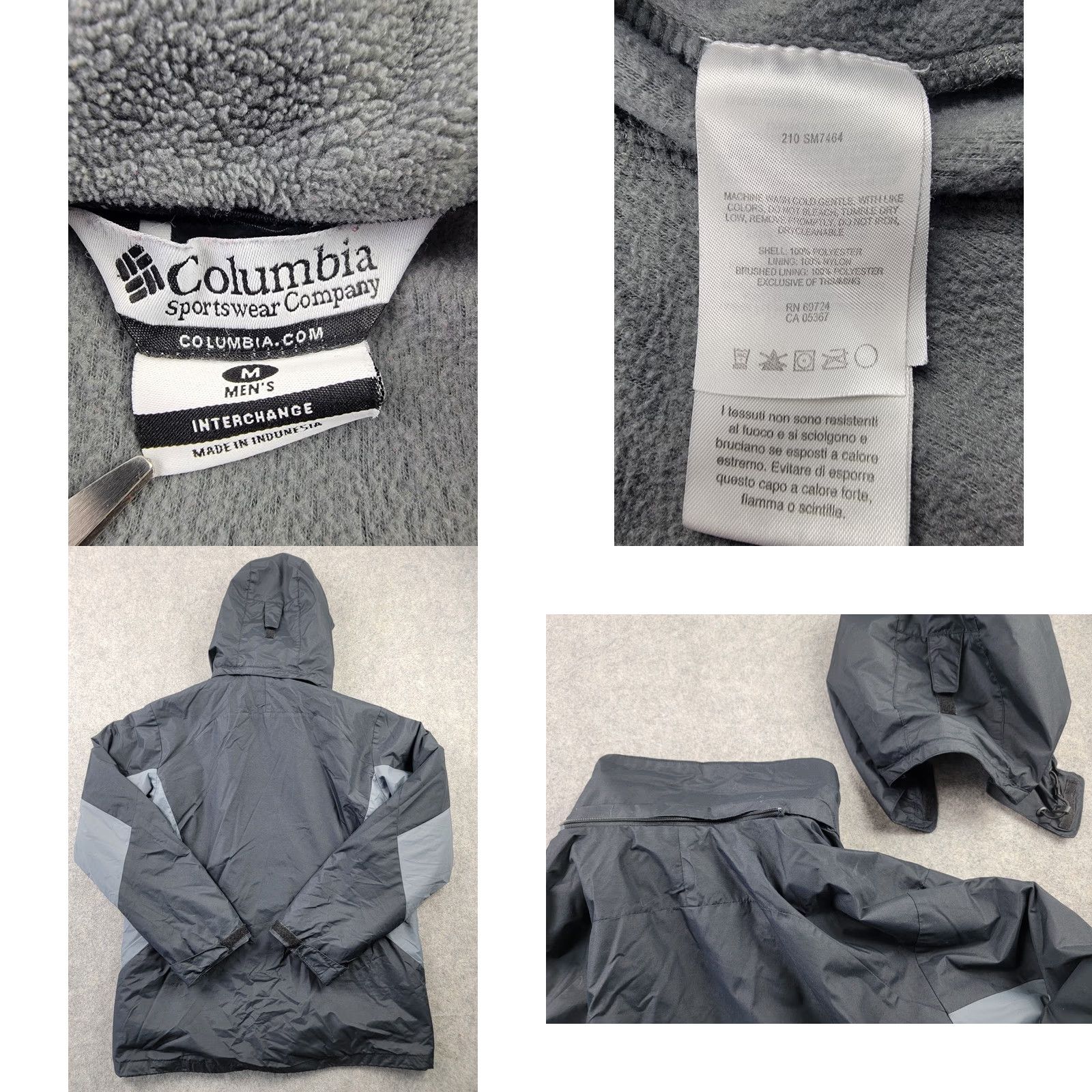 Vintage Columbia Interchange Coat Mens M Black Gray Removable Hood 3-in-1 Jacket Winter Outdoor Outdoor Walking Hiking Long Sleeve Full Zip Size US M / EU 48-50 / 2 - 8 Thumbnail