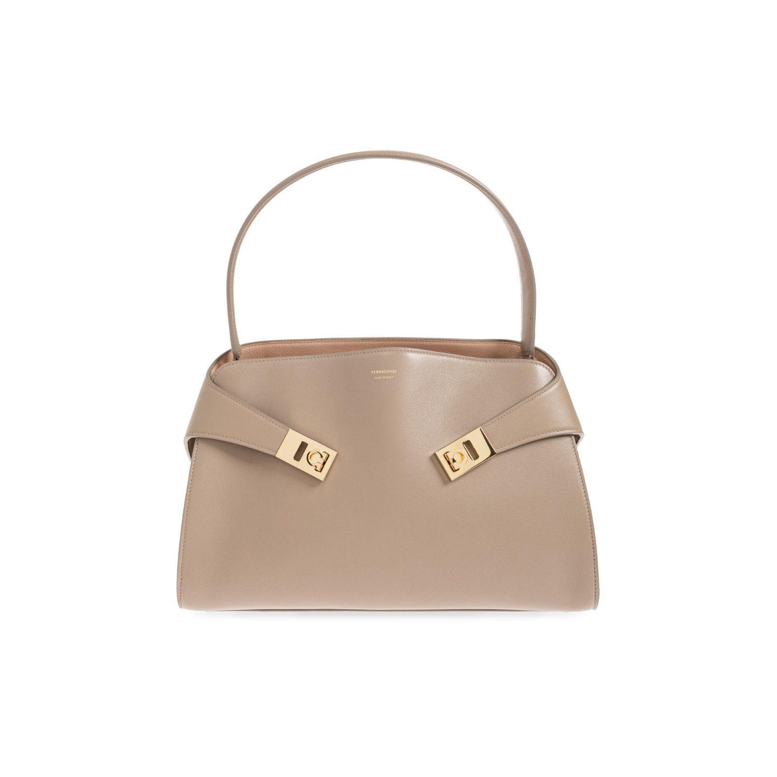 Salvatore Ferragamo FERRAGAMO Hug Warm Taupe Top Handle Bag New & Authentic Size ONE SIZE - 1 Thumbnail