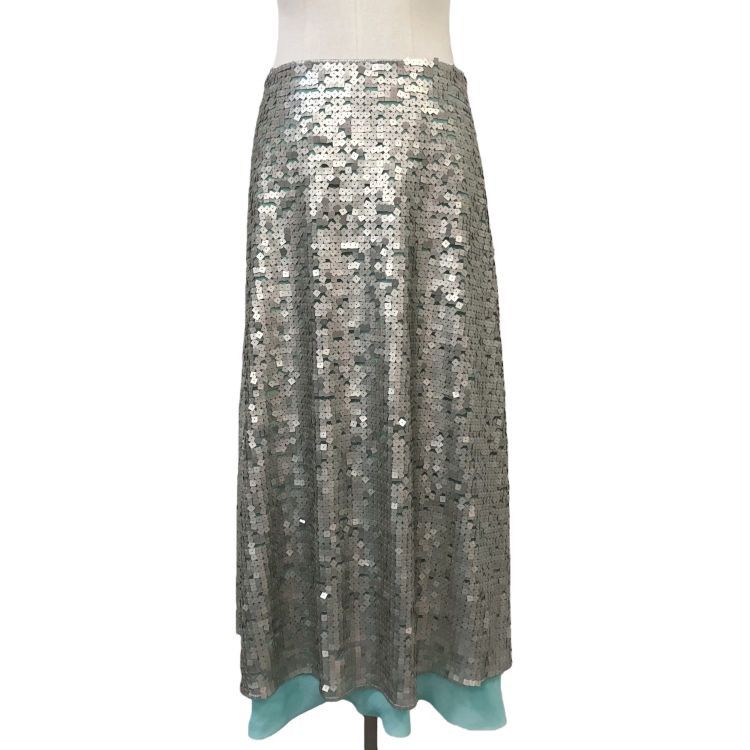 Fendi Fendi Silver Sequin Skirt IT 40 Size 27" / US 4 / IT 40 - 1 Thumbnail