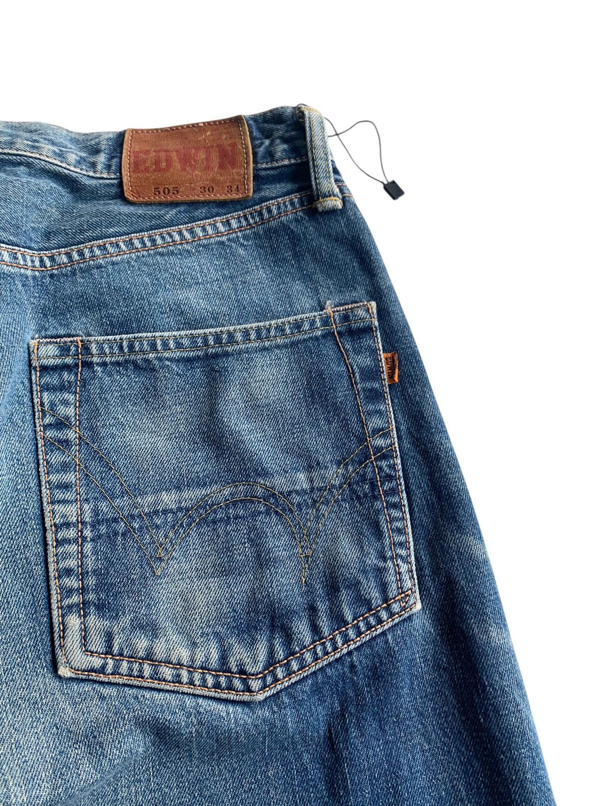 Edwin VINTAGE EDWIN 505 SELVEDGE BAGGY FADED DISTRESSED DENIM Size US 30 / EU 46 - 11 Thumbnail