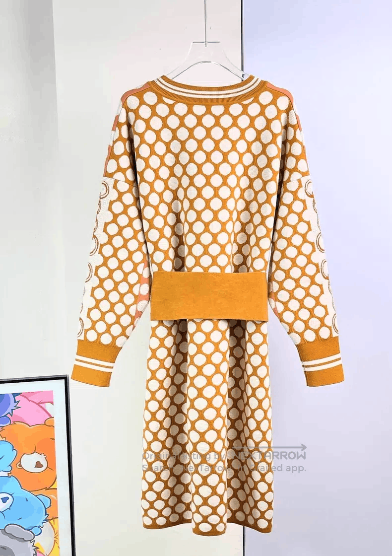 Hermes Hermes Color-Blocked Polka Dot Knit Dress Size XS / US 0-2 / IT 36-38 - 3 Thumbnail