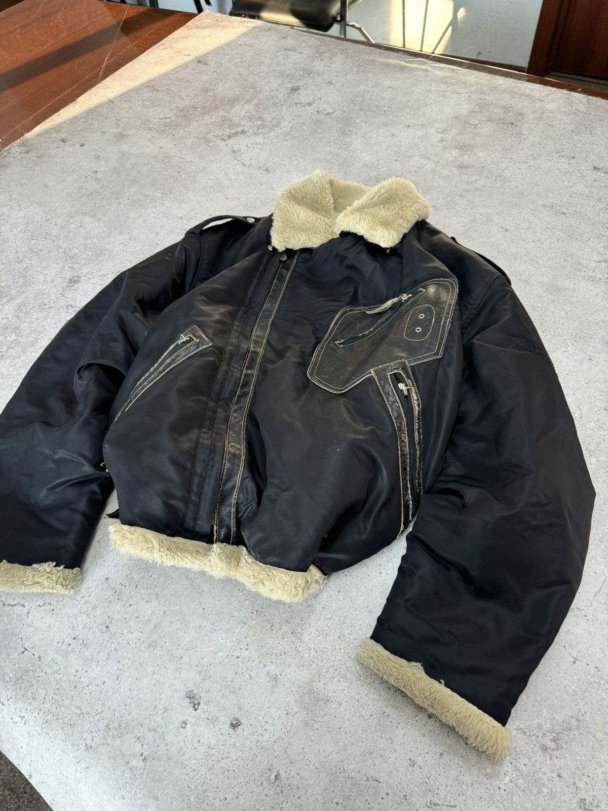 Diesel Vintage Asymmetric Diesel Leather Inserts Jacket Size US XL / EU 56 / 4 - 14 Thumbnail