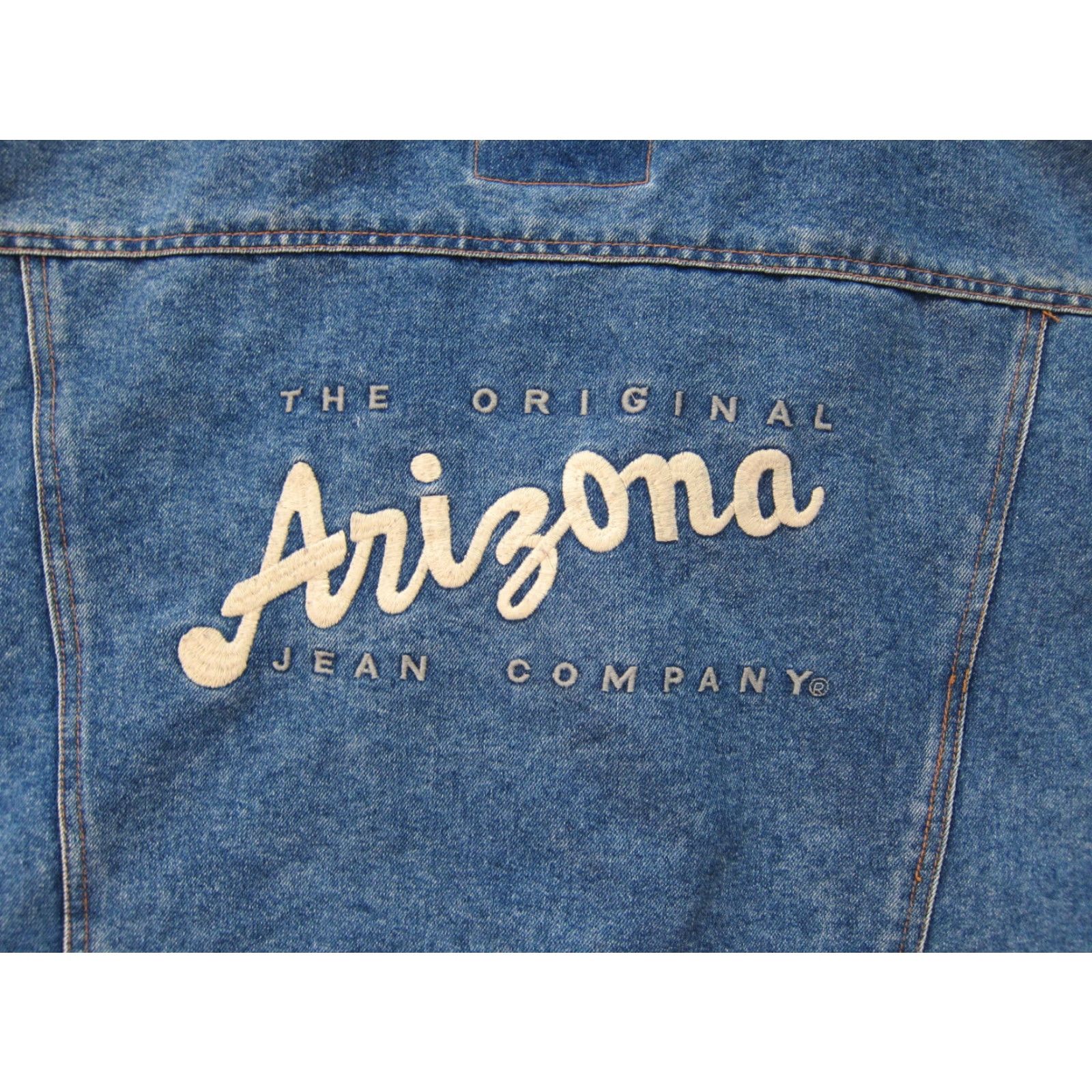 Vintage VINTAGE Arizona Jean Company Logo Red Hood Distressed Denim Jean Jacket Men XL Shirt Mens Jean Jacket Size US 36 / EU 52 - 4 Thumbnail