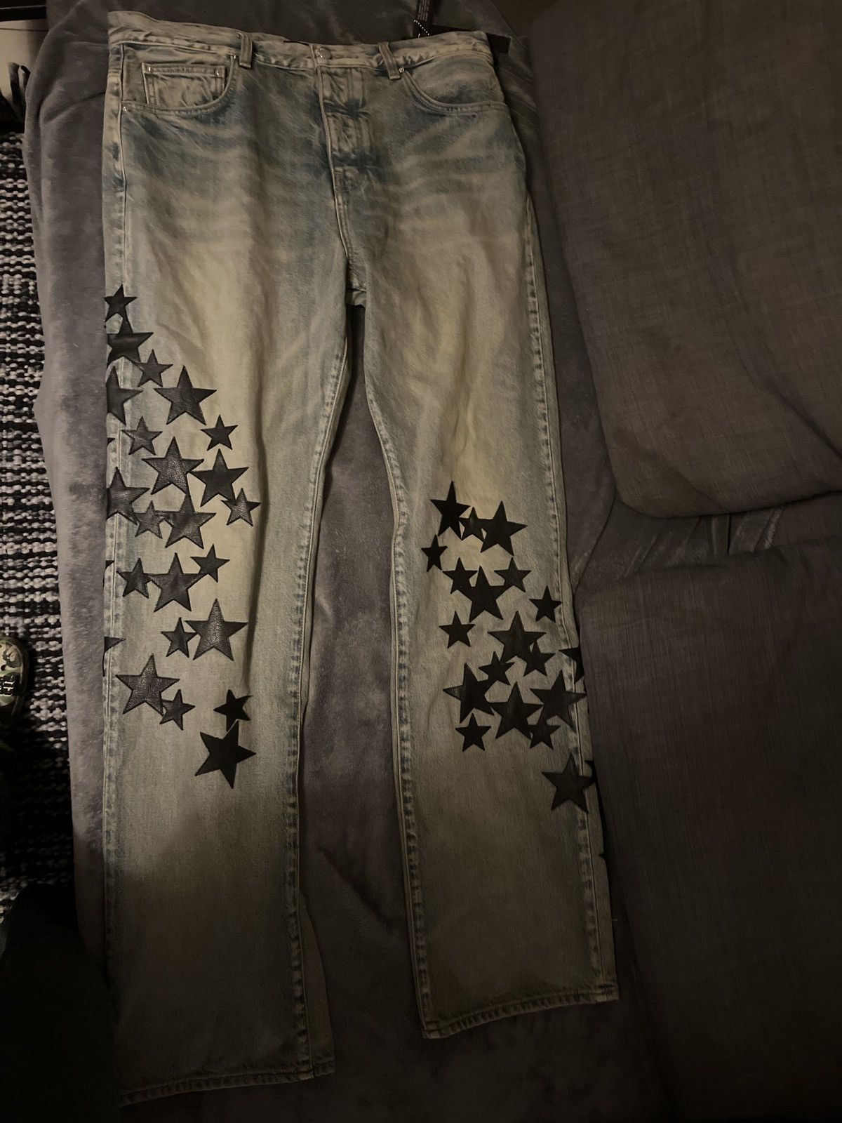 Amiri AMIRI Leather Star Straight Jeans Size US 34 / EU 50 - 10 Thumbnail