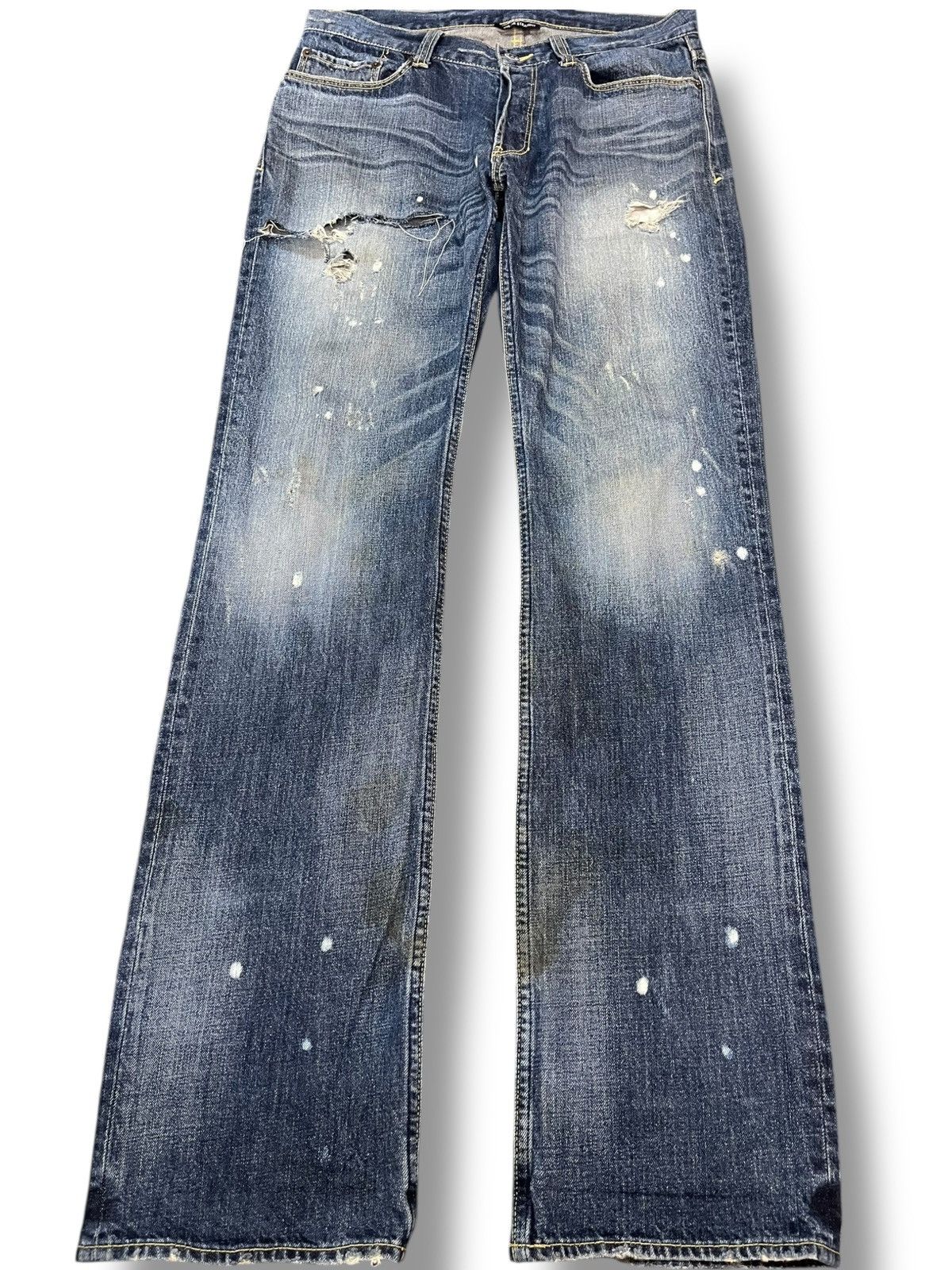 If Six Was Nine Vintagw Loud Waltz Number 1 Distressed Paint Splatter Denim Size US 31 - 1 Thumbnail