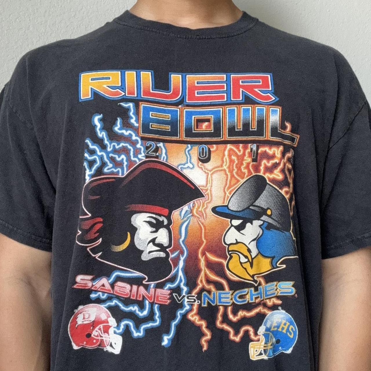 NFL × Vintage Vintage River Bowl Late 2000s Graphics Black Tee Shirt Size US L / EU 52-54 / 3 - 2 Thumbnail