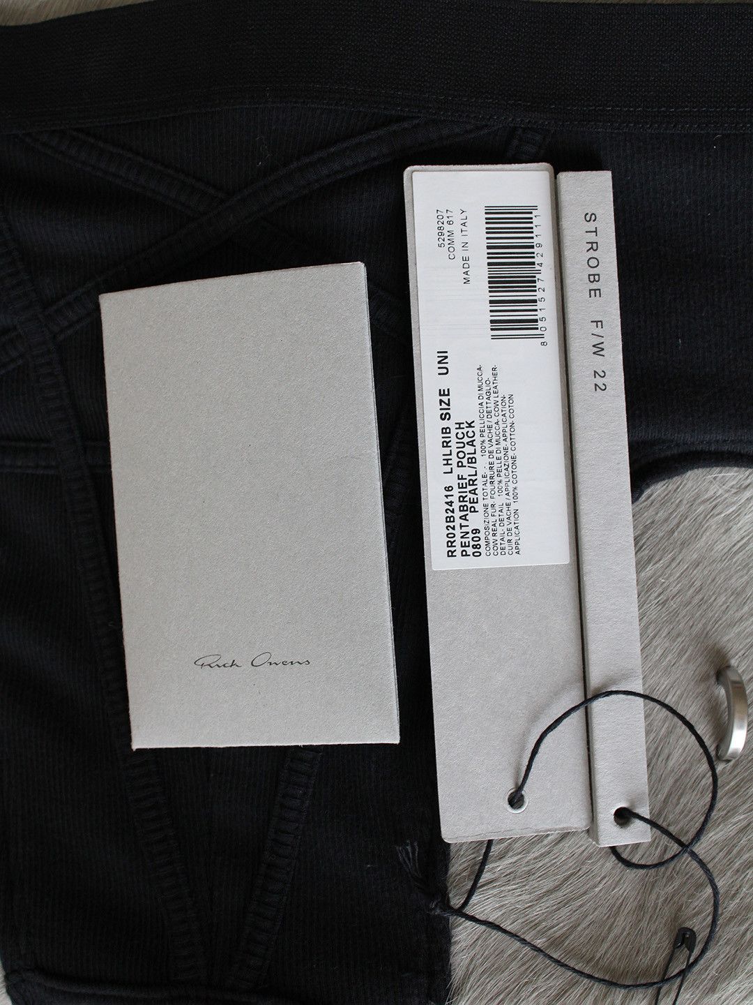 Rick Owens Rick Owens FW22 "Strobe" Pony Hair Brief Clutch Bag Size ONE SIZE - 8 Thumbnail