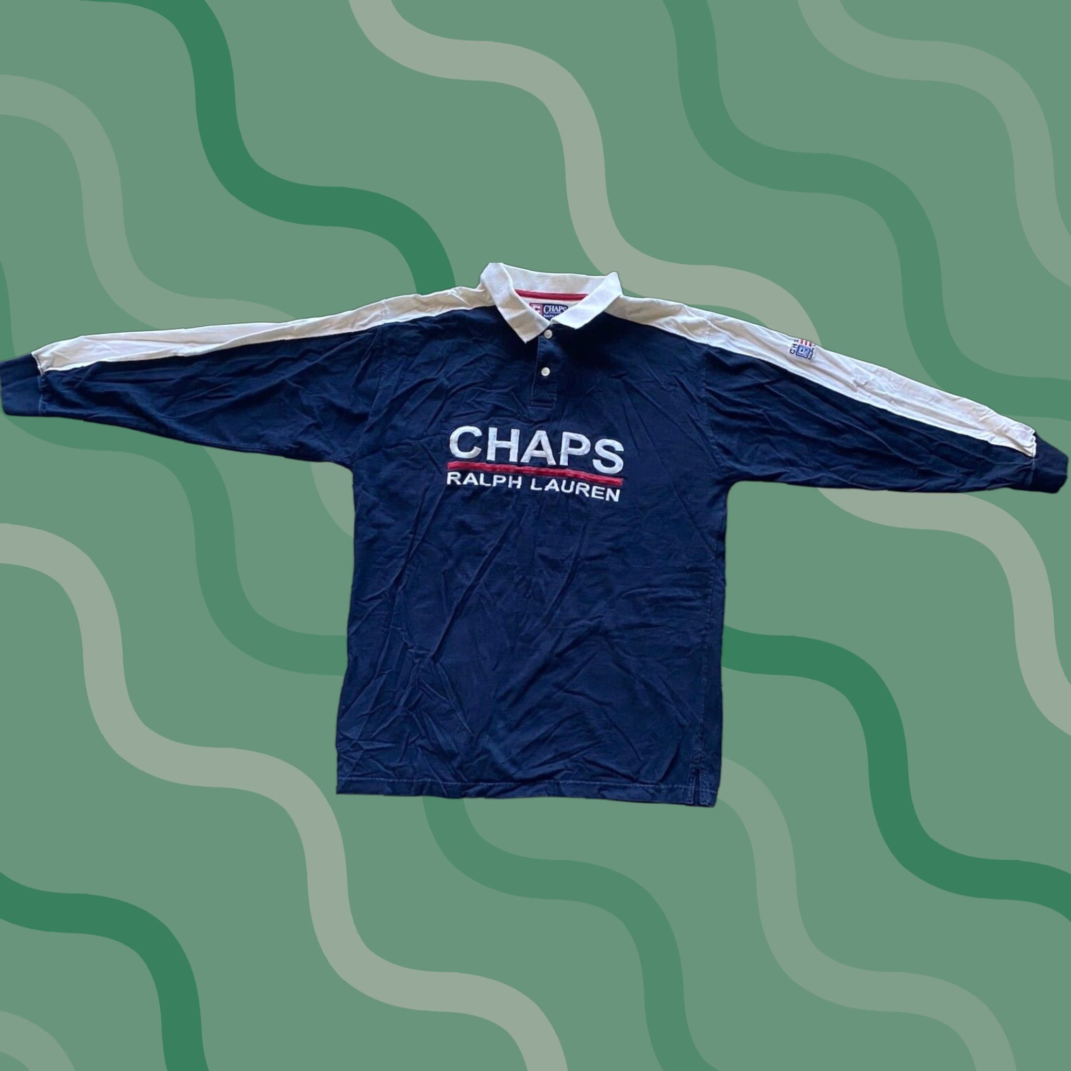 Polo Ralph Lauren VTG Chaps Polo Ralph Lauren Polo Rugby Shirt Navy Blue 100% Cotton Large L Men Shirts Logo Decade: 90s Size US L / EU 52-54 / 3 - 1 Thumbnail