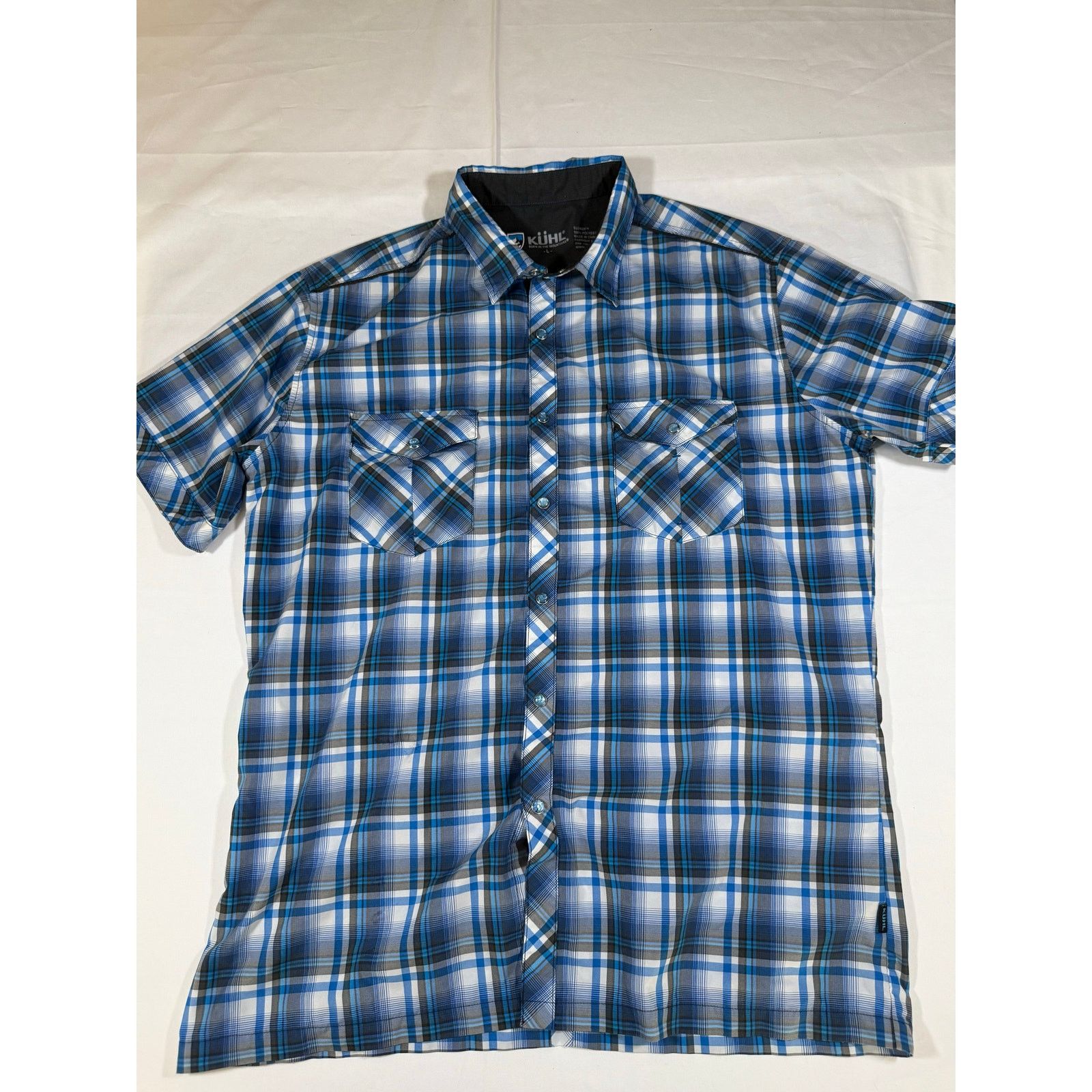 Kuhl KUHL Mens Plaid Large Blue Short Sleeve Snap Button Hiking Size US L / EU 52-54 / 3 - 1 Thumbnail