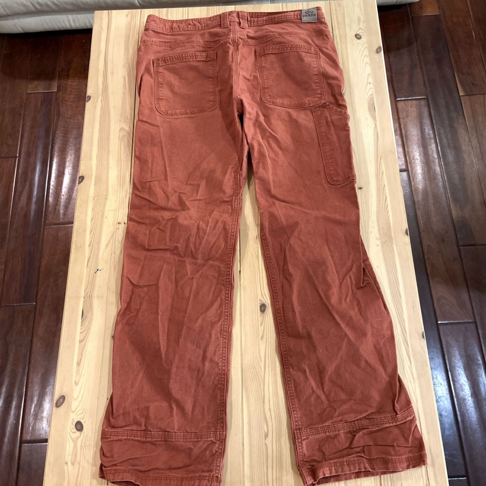 Prana prAna Jeans Canvas Bronson Carpenter Work Pants Mens 34x32 Cotton Blend 5-Pocket Stretch Regular Red 32 Inseam Size US 34 / EU 50 - 7 Thumbnail