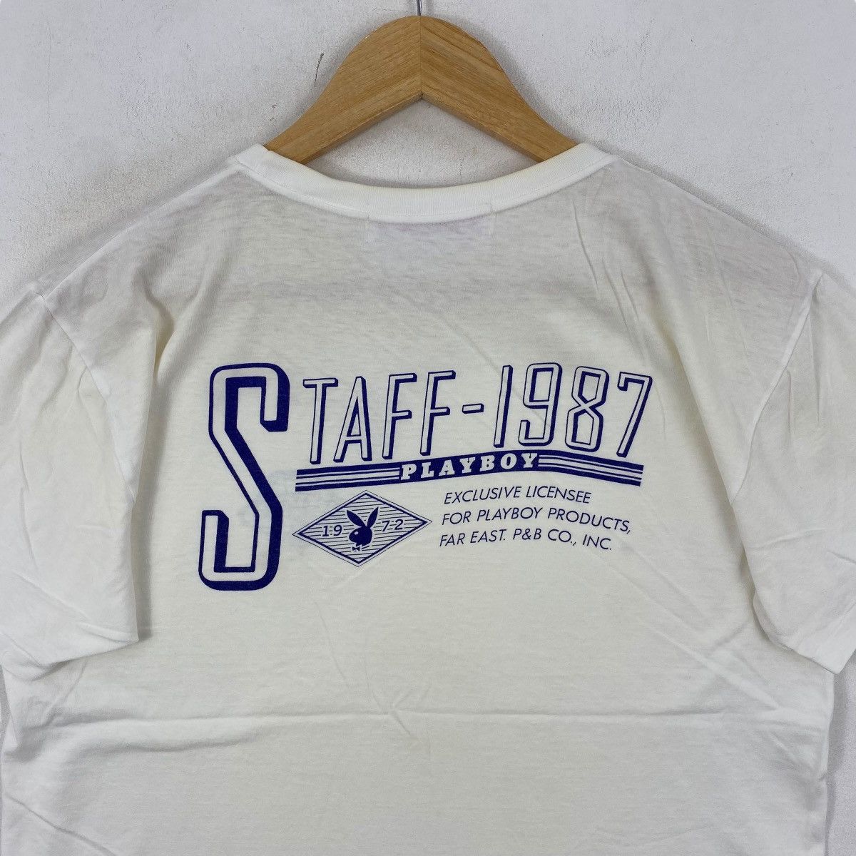 Playboy × Vintage Vintage 80's PLAYBOY TWELVE STAFF Tee Shirt Medium Size Size US M / EU 48-50 / 2 - 2 Thumbnail